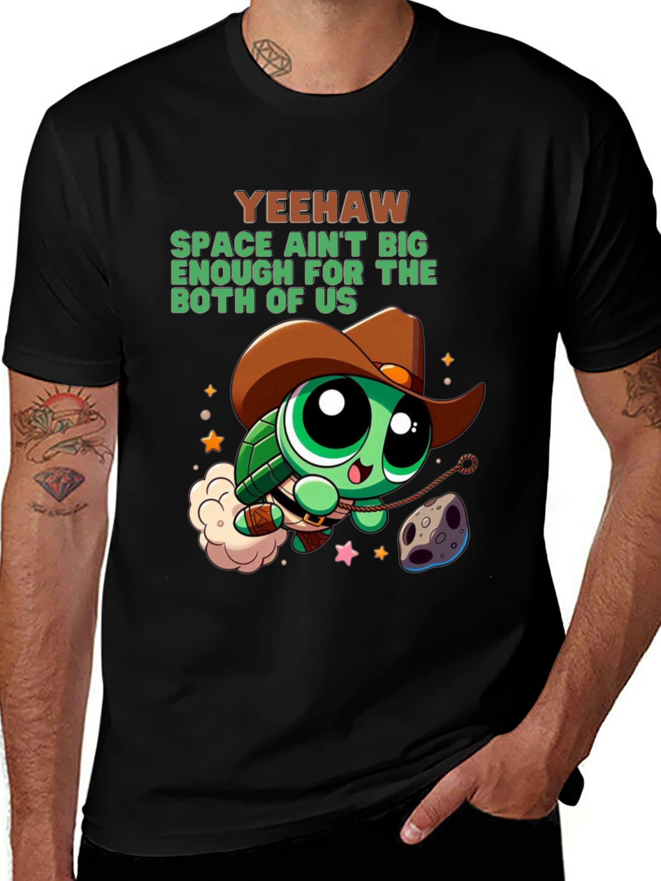Variant 25 of Yeehaw Space Cowboy Turtle T-Shirt