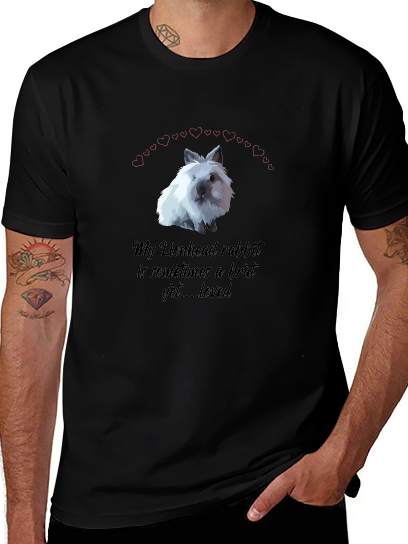 Lionhead Rabbit Brat Lover T-Shirt, Cute Pet Graphic Tee