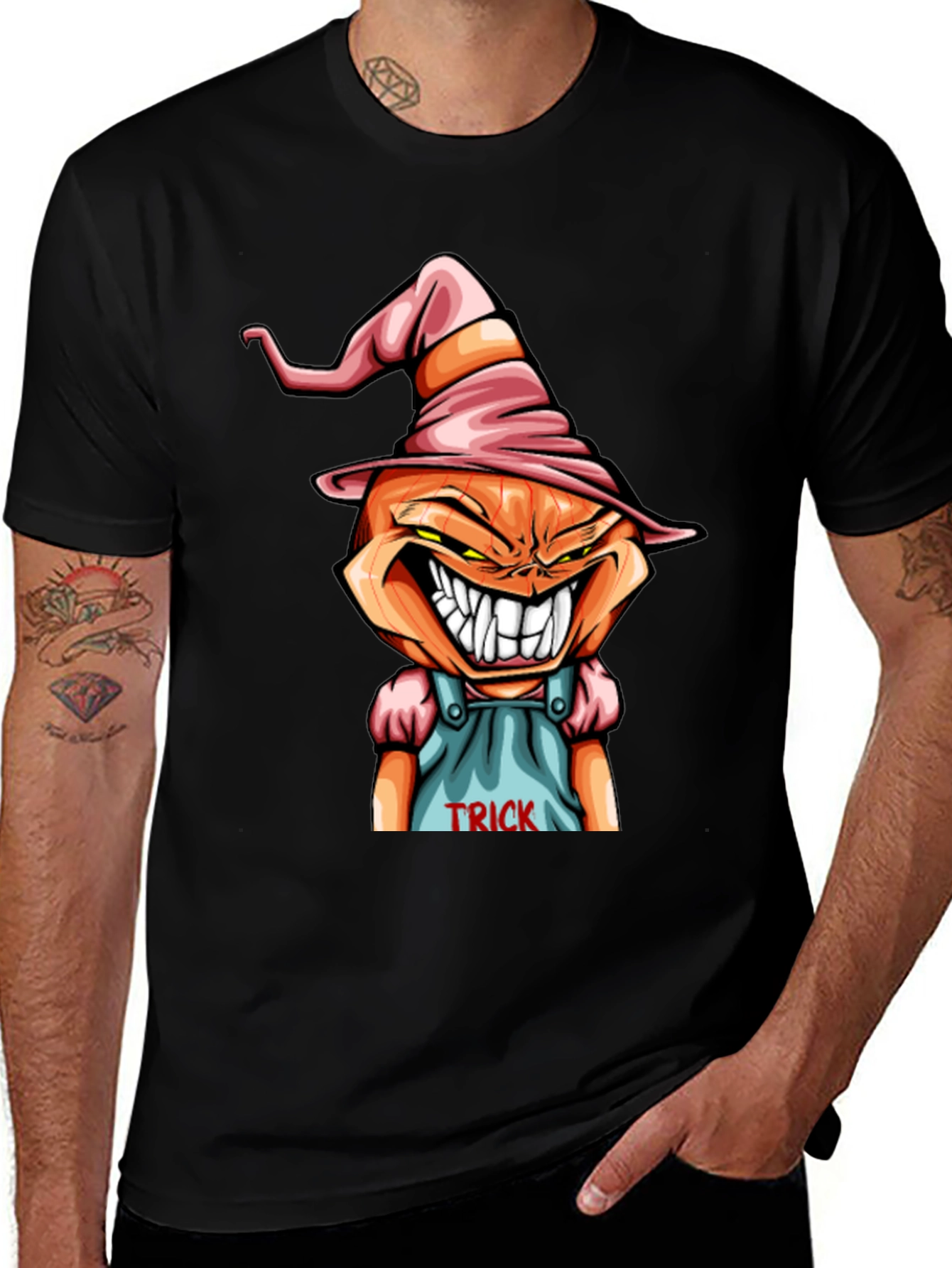 Variant 21 of Spooky Pumpkin "Trick" T-Shirt