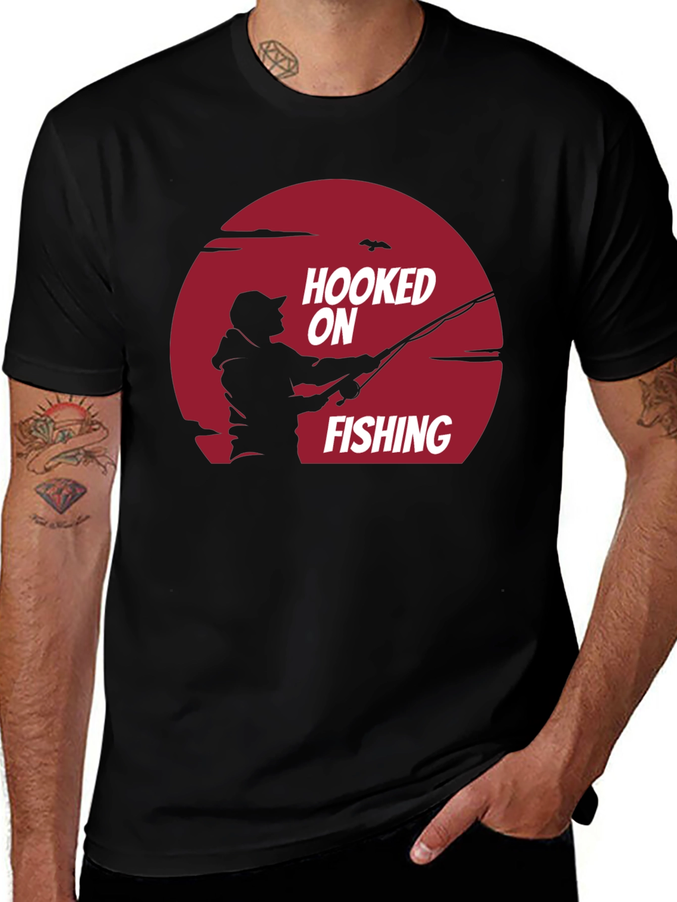 Hooked on Fishing Graphic T-Shirt