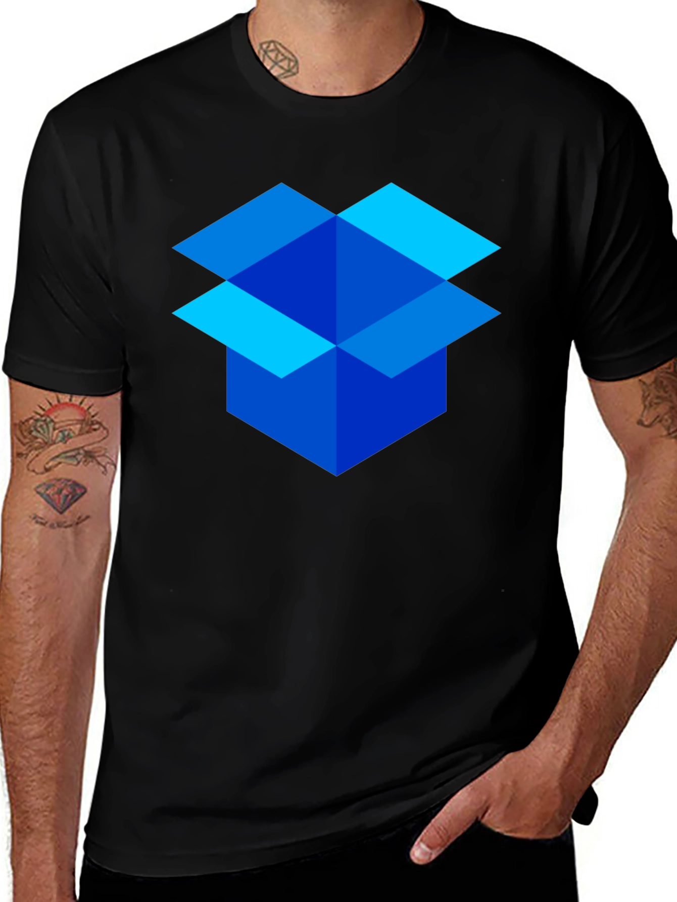 Variant 25 of Blue Box Graphic Tee - Stylish Casual Shirt