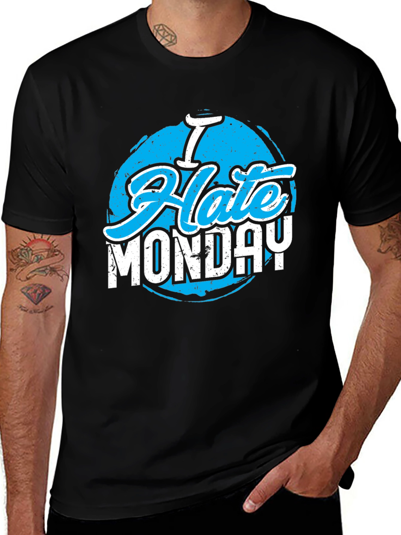 Variant 5 of I Hate Monday Graphic Tee - Black