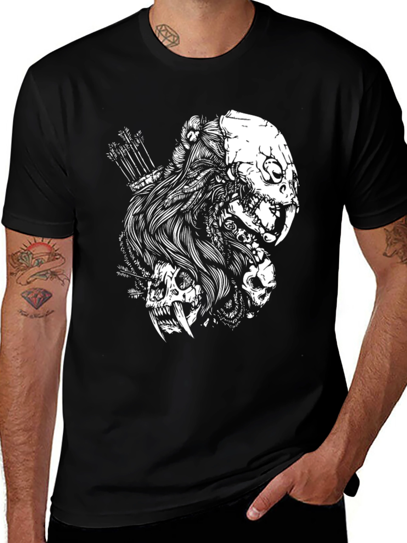 Variant 29 of Skull Graphic Black T-Shirt