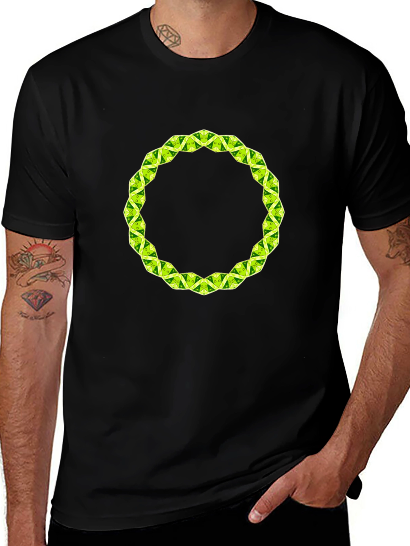 Variant 28 of Geometric Green Circle Graphic T-Shirt