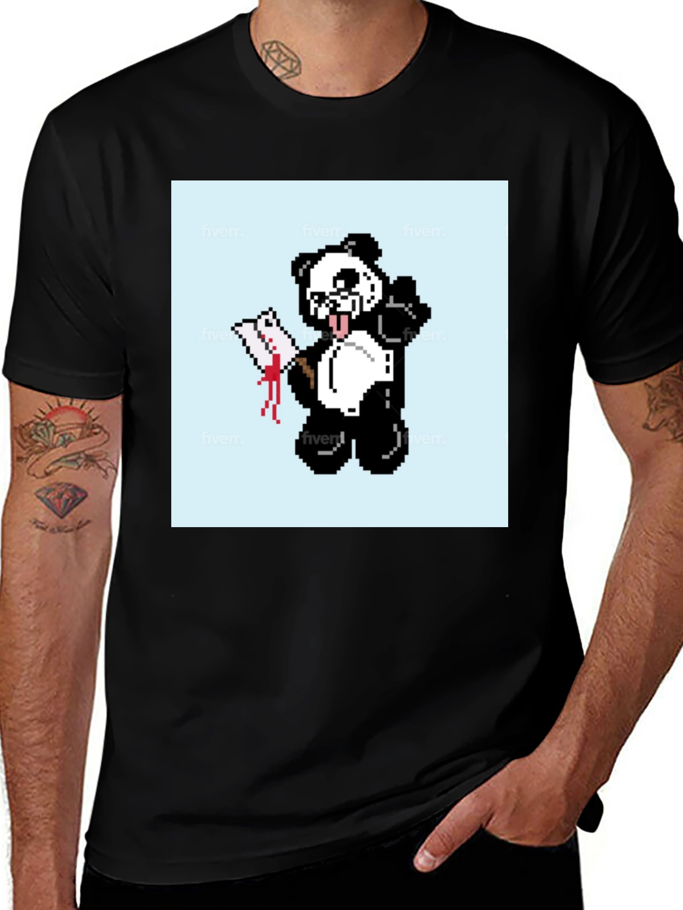 Variant 13 of Pixel Panda T-Shirt - Graphic Tee