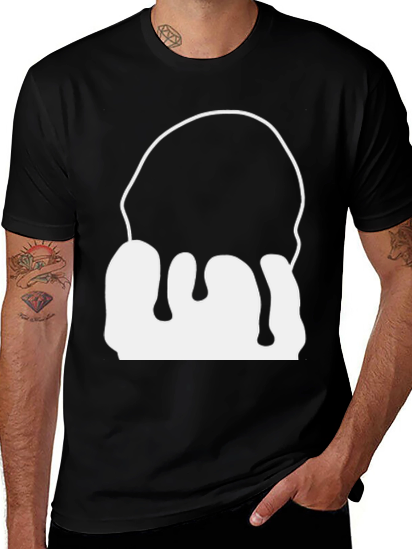 Variant 28 of Dripping Graphic Black T-Shirt - Modern Style
