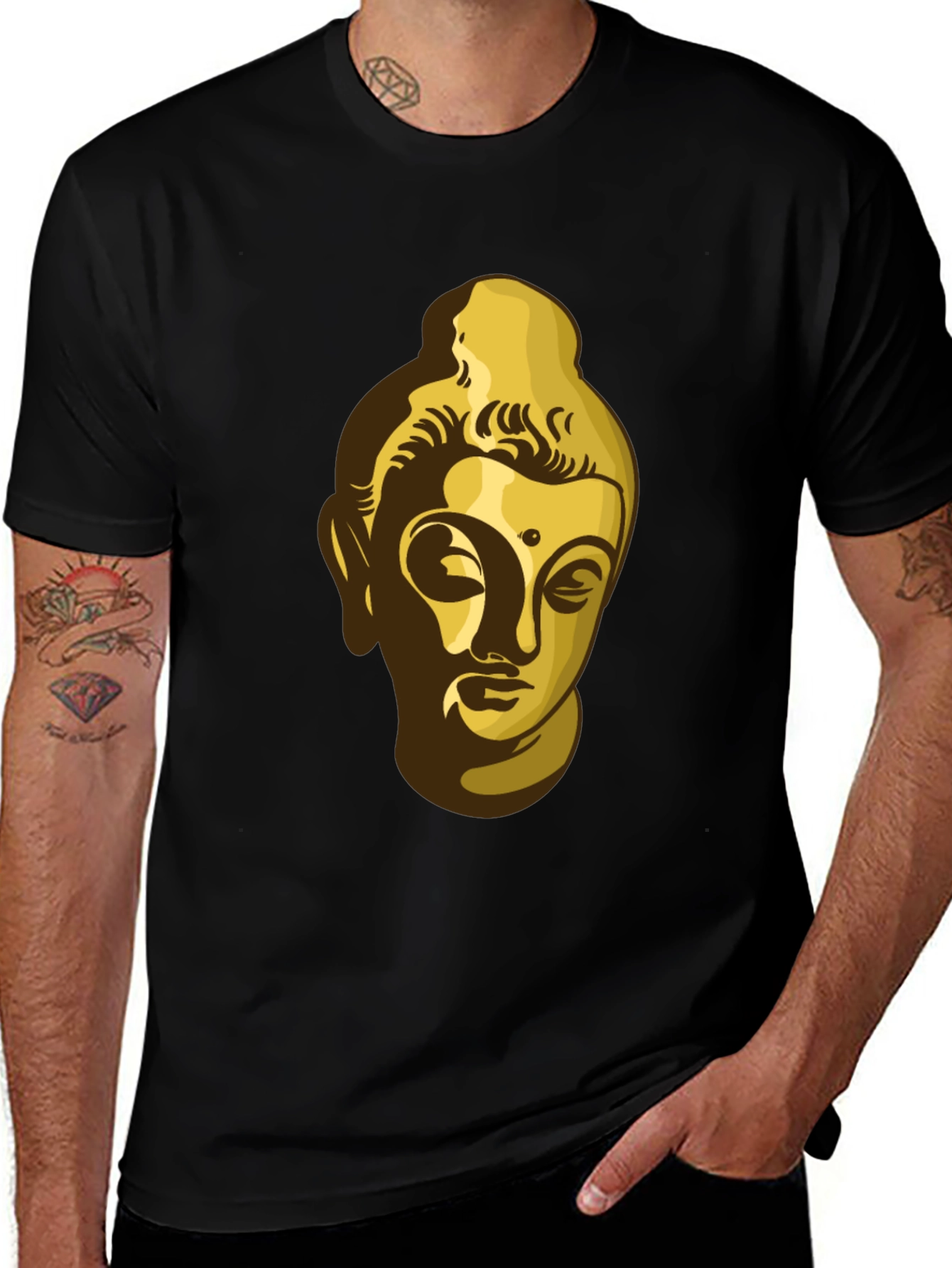 Variant 21 of Buddha Graphic Black T-Shirt