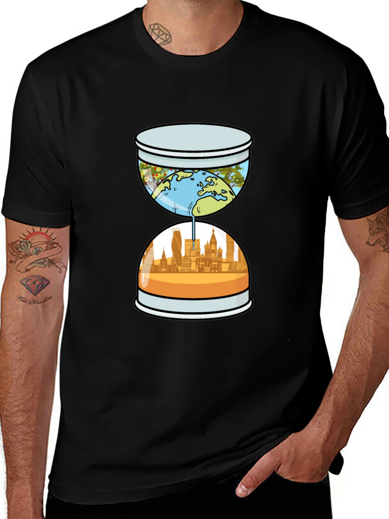 Variant 27 of Earth Hourglass Graphic Tee - Save the Planet
