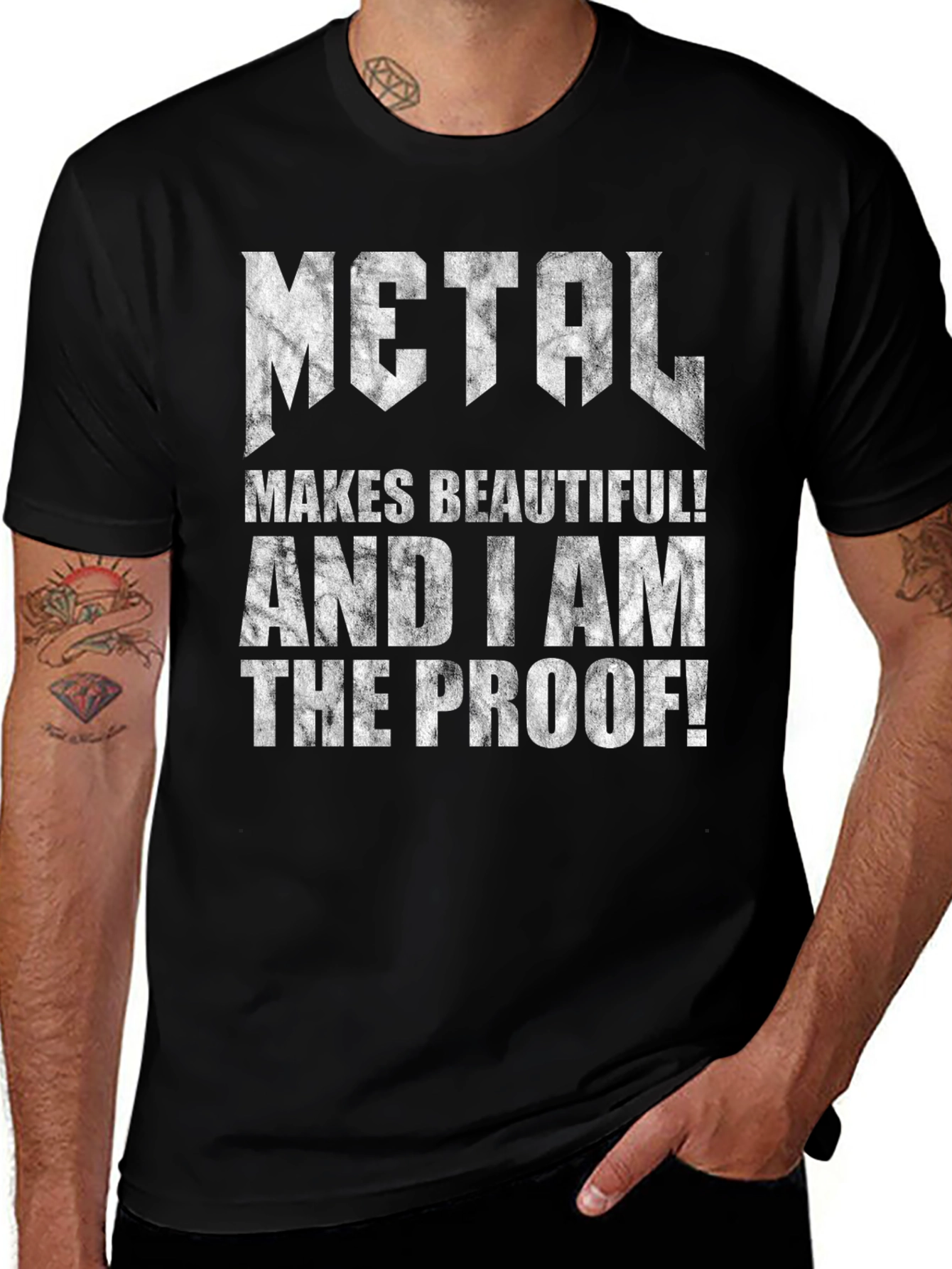Variant 17 of Metal Makes Beautiful T-Shirt: Rock Music Tee