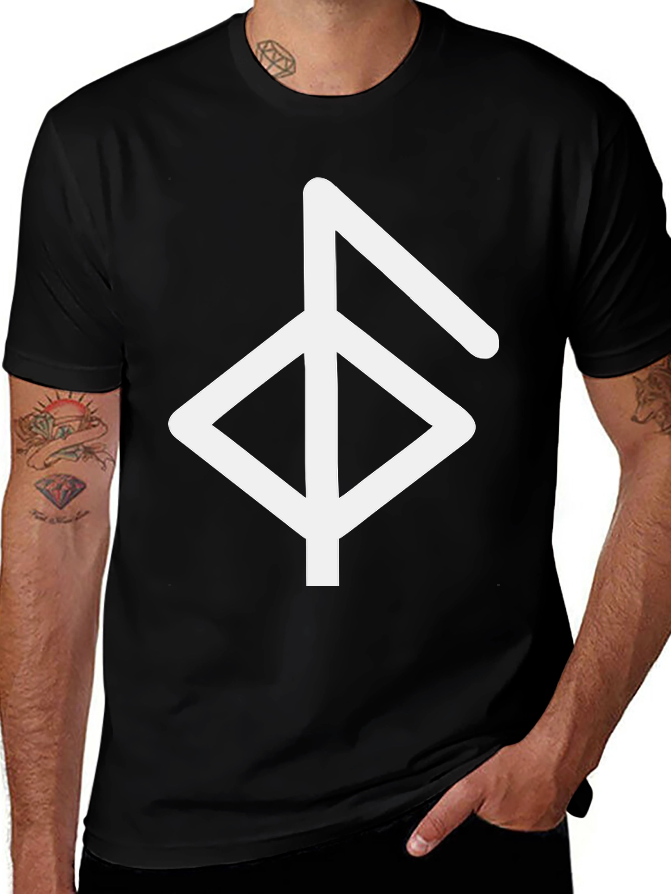 Variant 17 of Rune Symbol Graphic Tee - Black