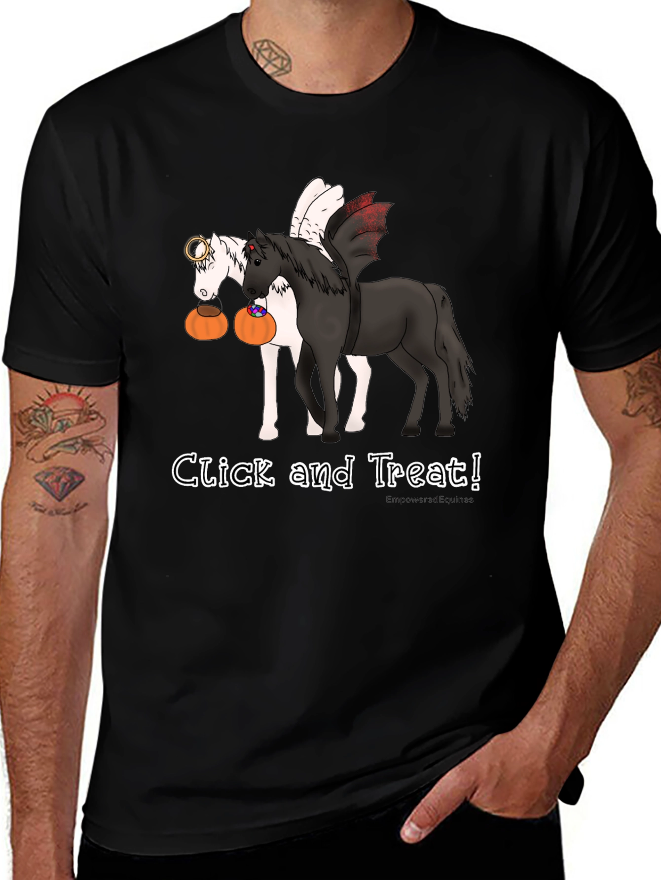 Variant 23 of Click and Treat Halloween Graphic Tee