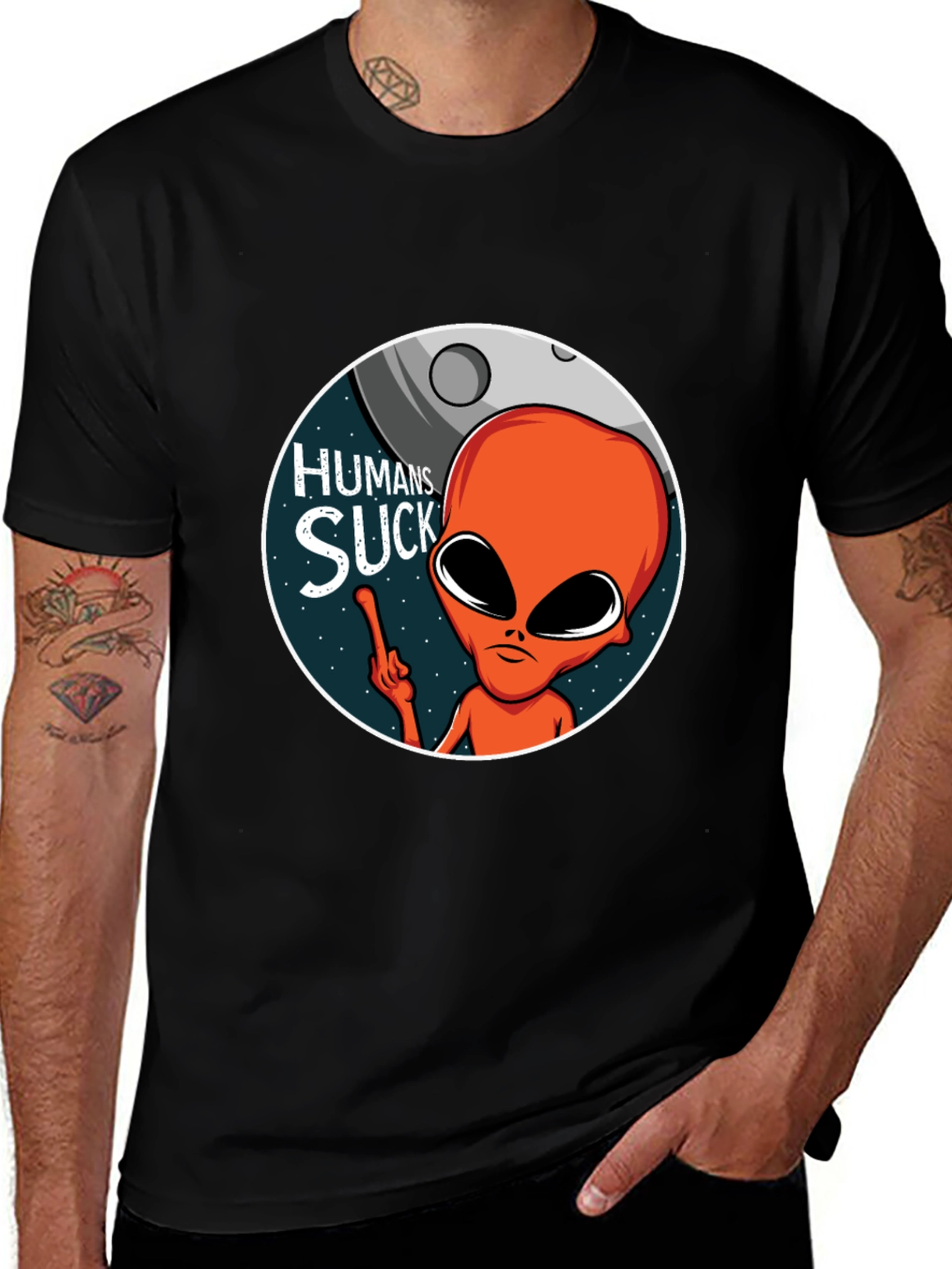 Variant 13 of Humans Suck Alien Graphic T-Shirt