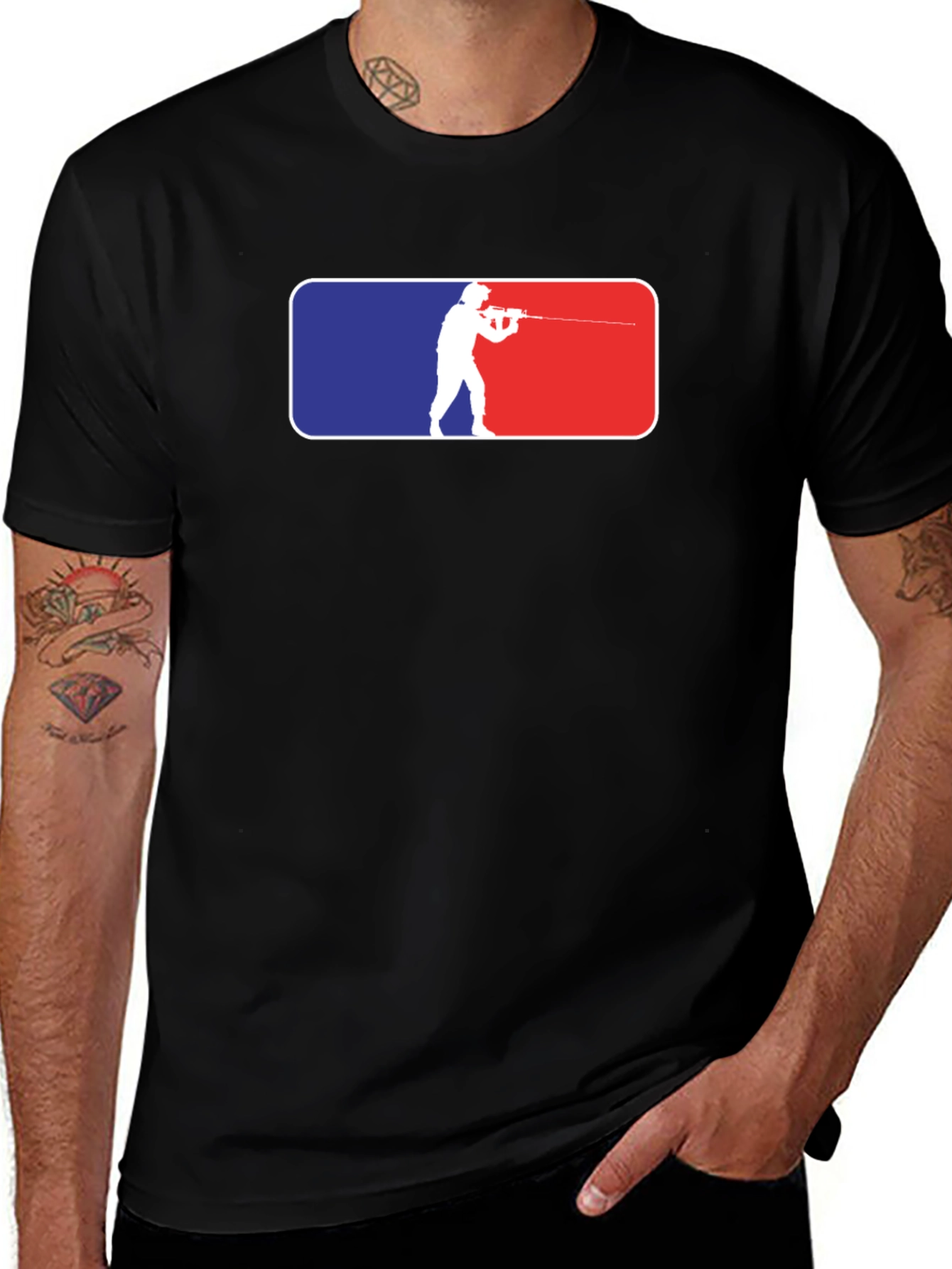Variant 23 of Gamer Silhouette Graphic T-Shirt - Black