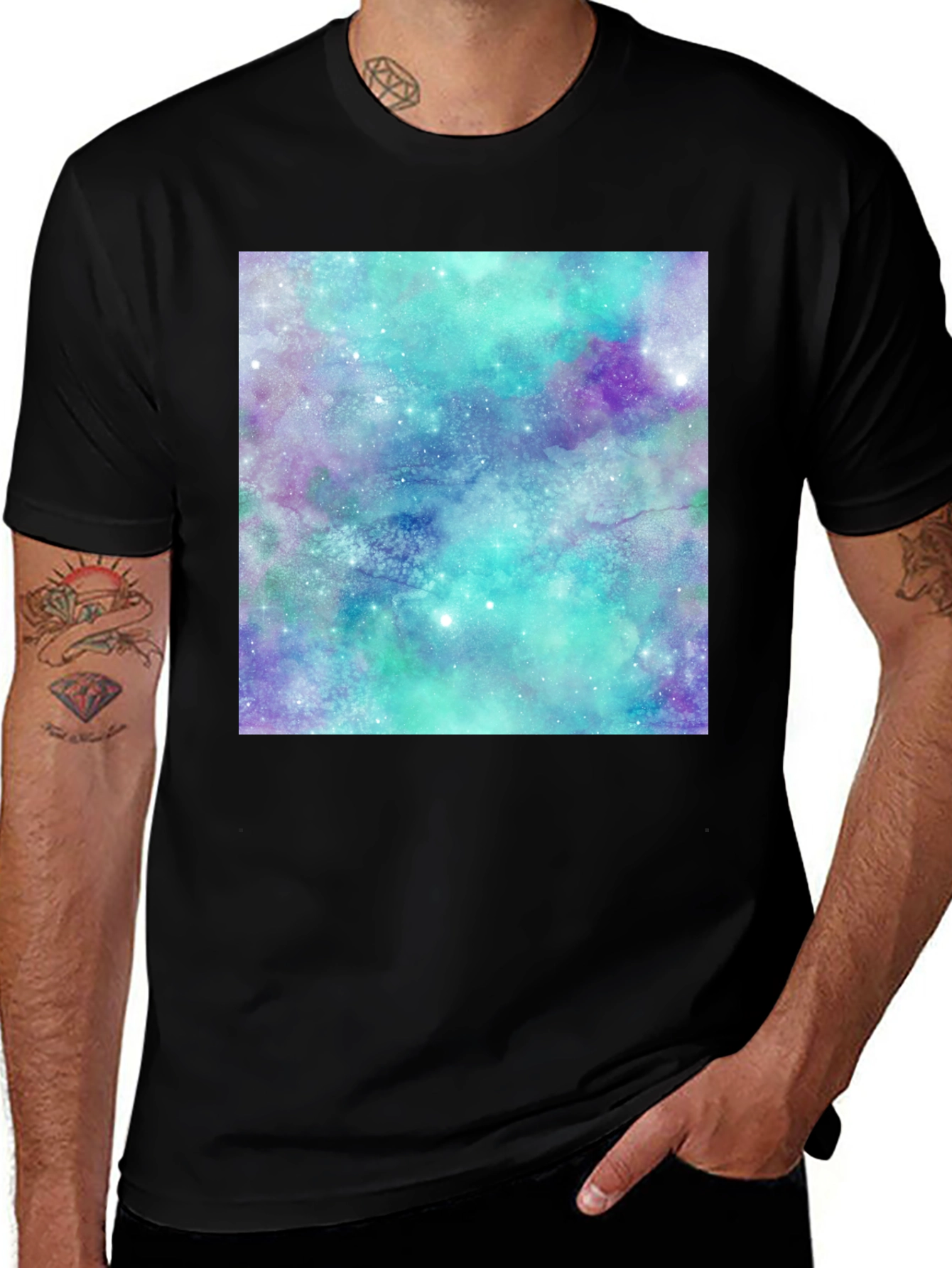 Variant 17 of Galaxy Print Black T-Shirt