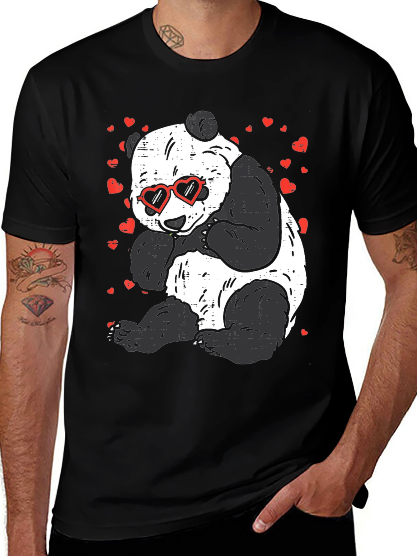 Variant 19 of Panda Love T-Shirt - Cute Bear with Heart Glasses