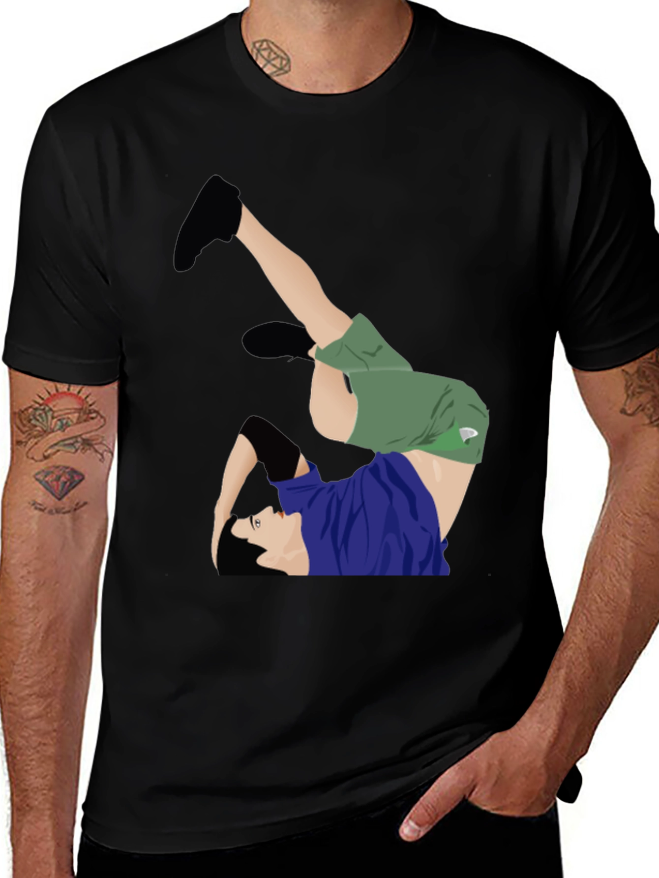 Variant 7 of Cool Inverted Yoga Pose Graphic T-Shirt