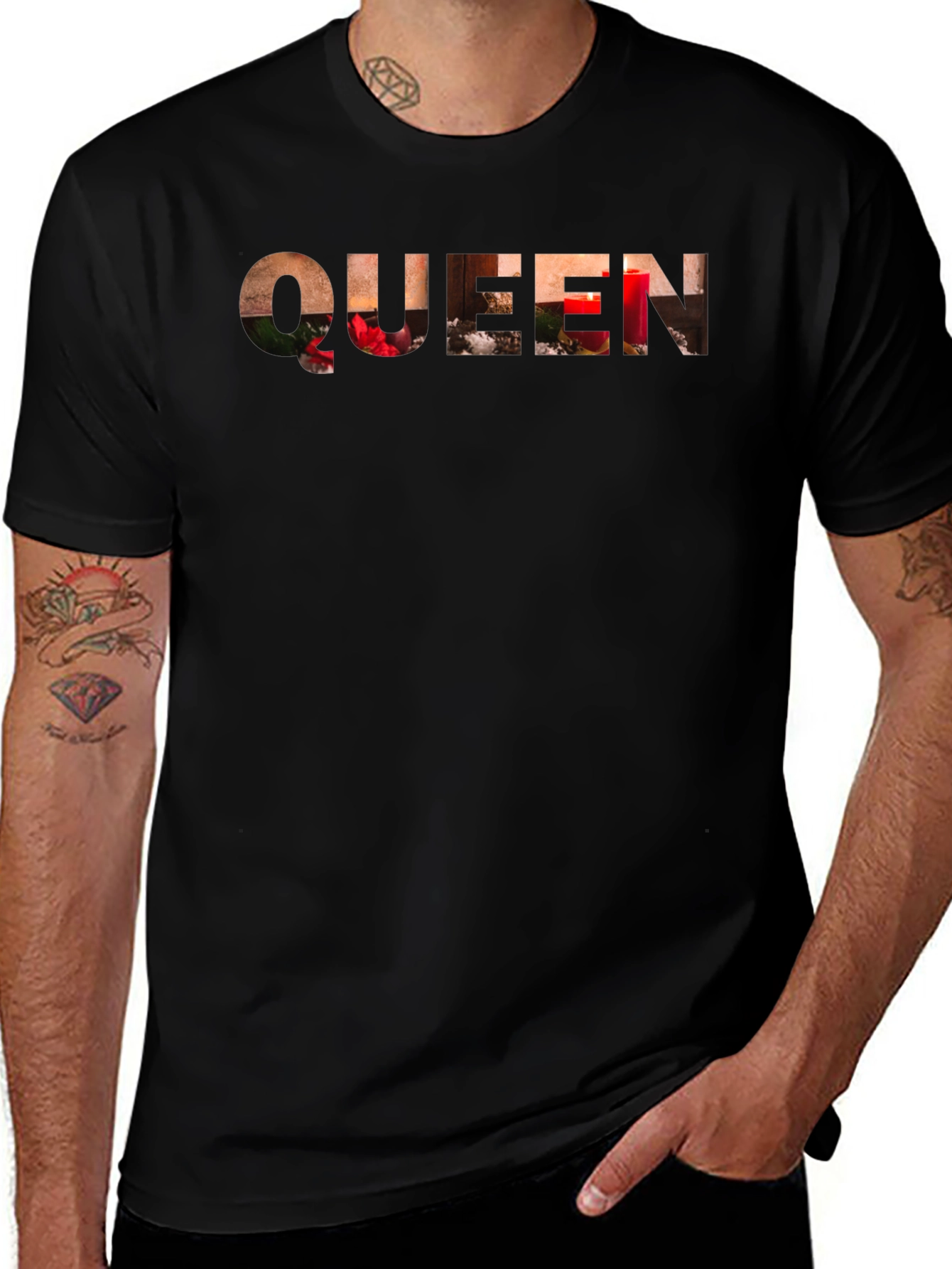 Variant 12 of Queen Holiday Candles Black Tee