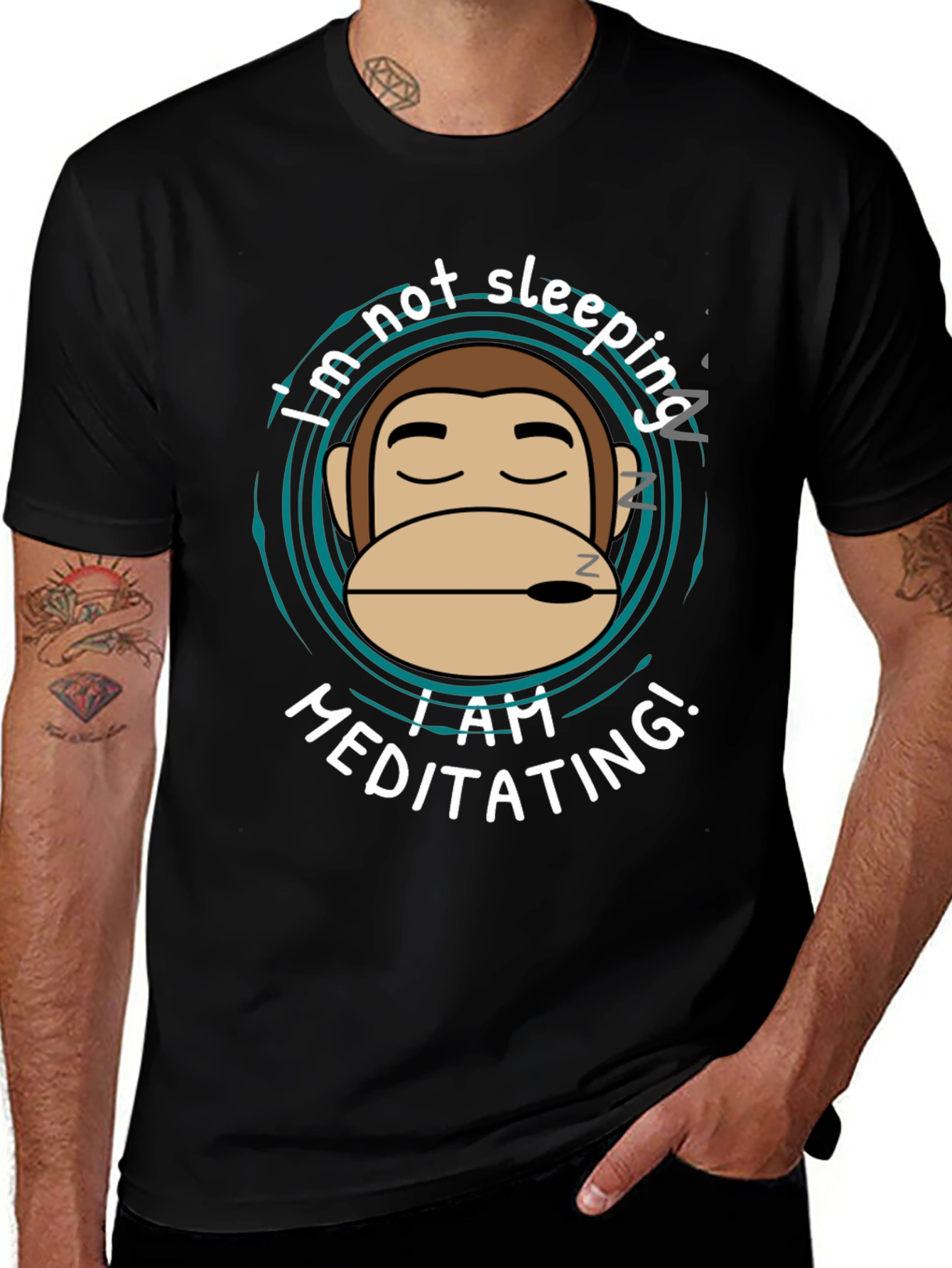 Meditating Monkey Graphic T-Shirt