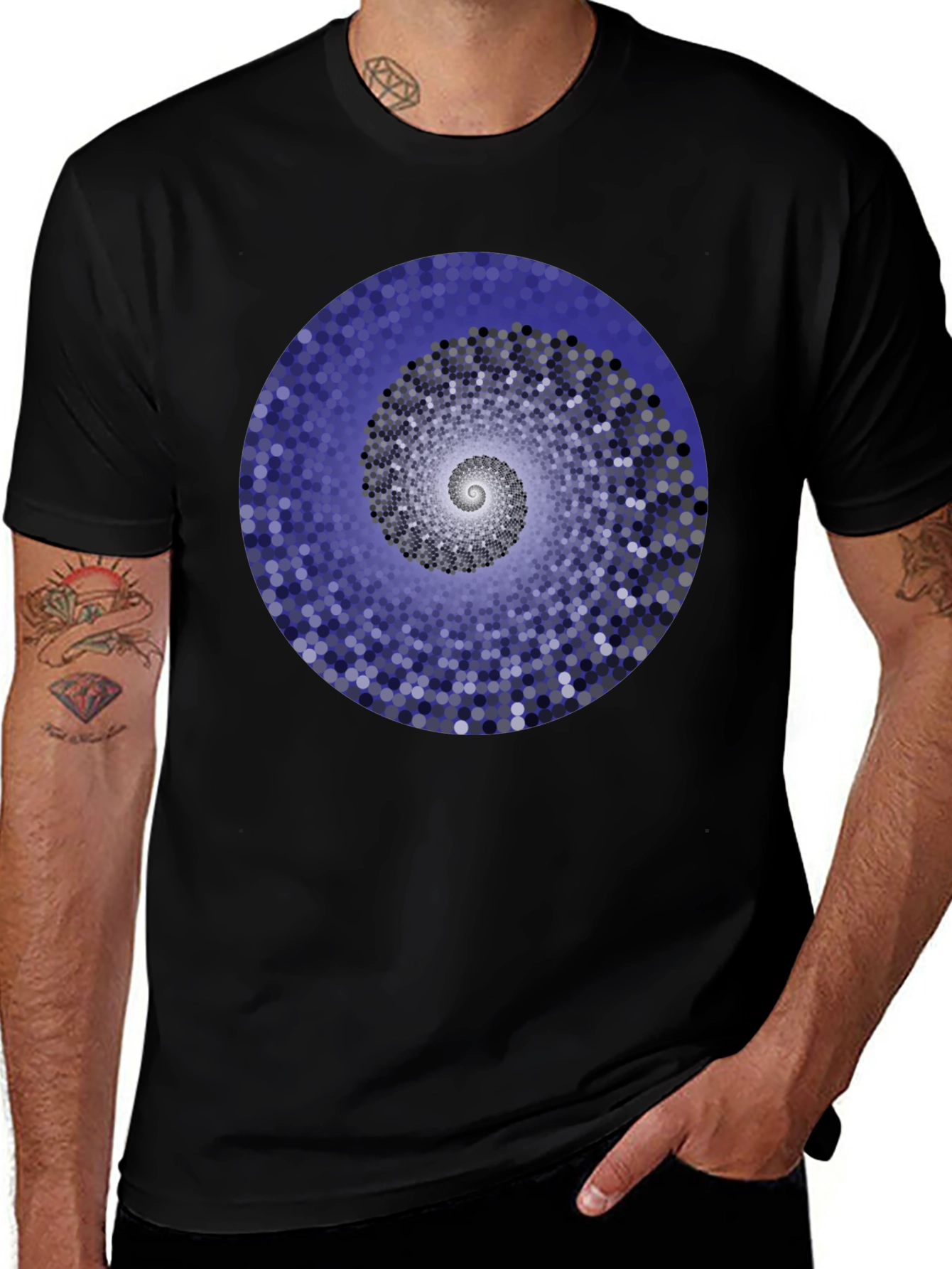 Variant 8 of Abstract Spiral Graphic Print T-Shirt