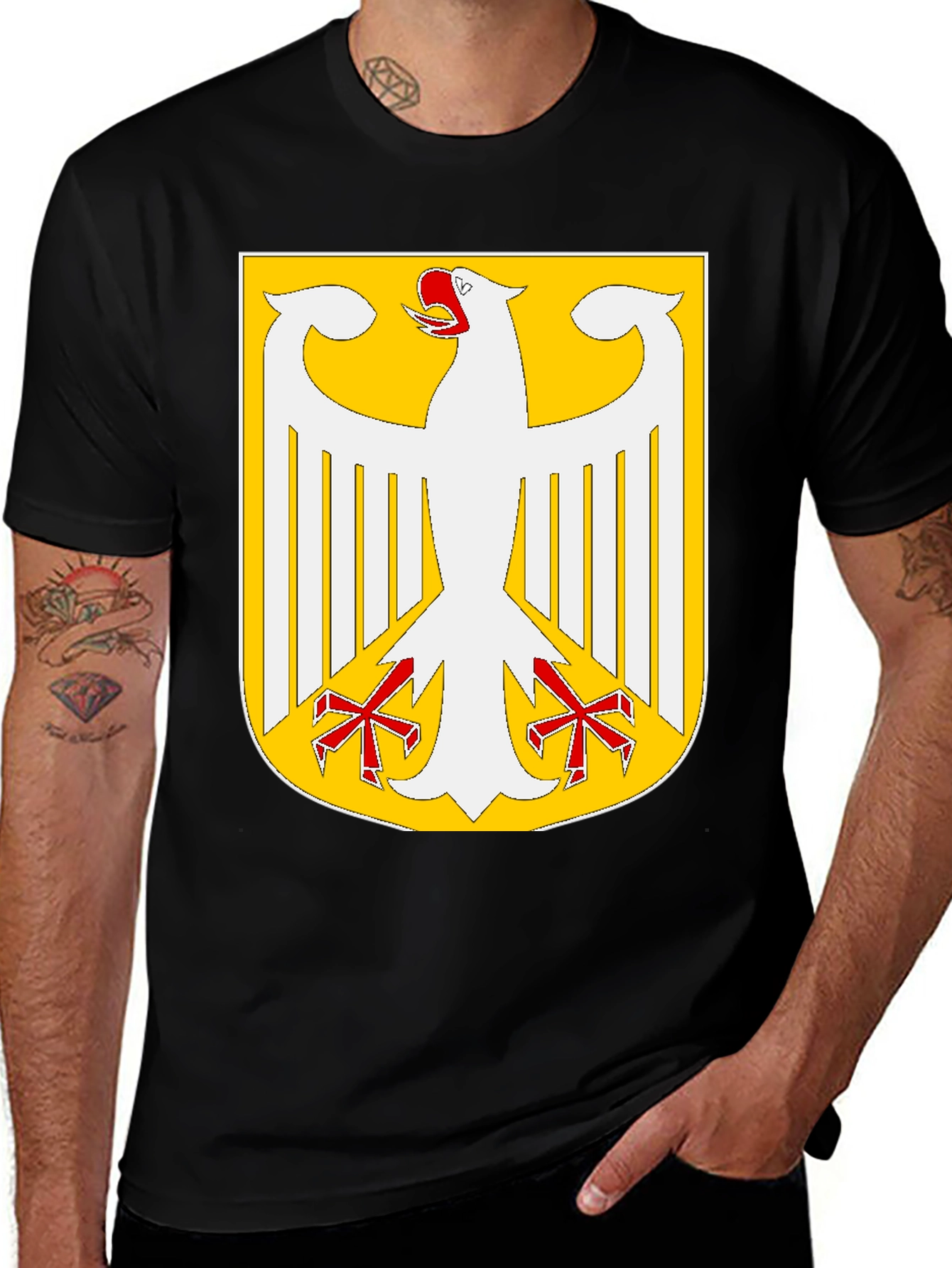 Variant 14 of German Coat of Arms T-Shirt - Black