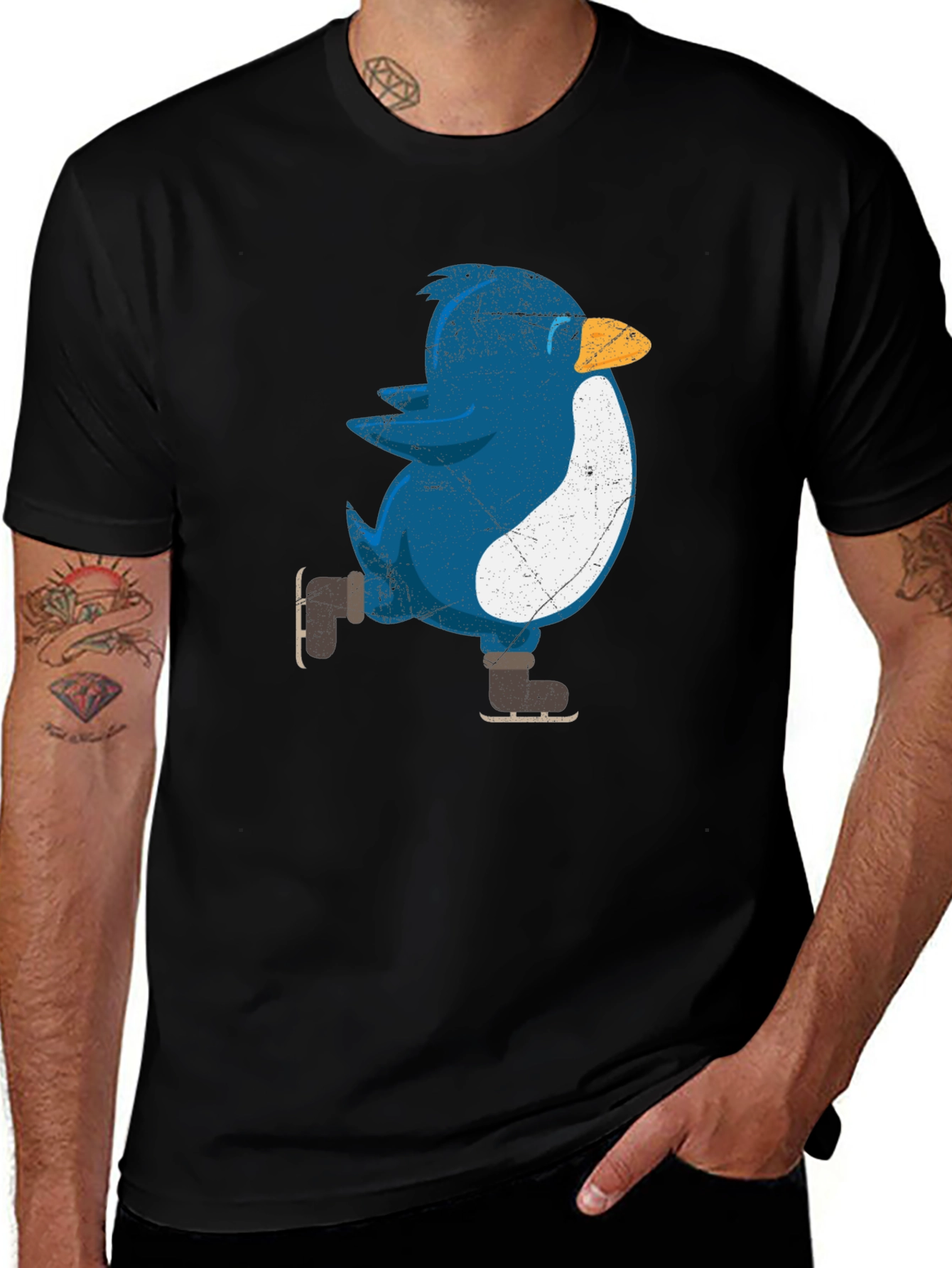 Variant 17 of Skating Penguin Graphic Tee - Fun Novelty Shirt
