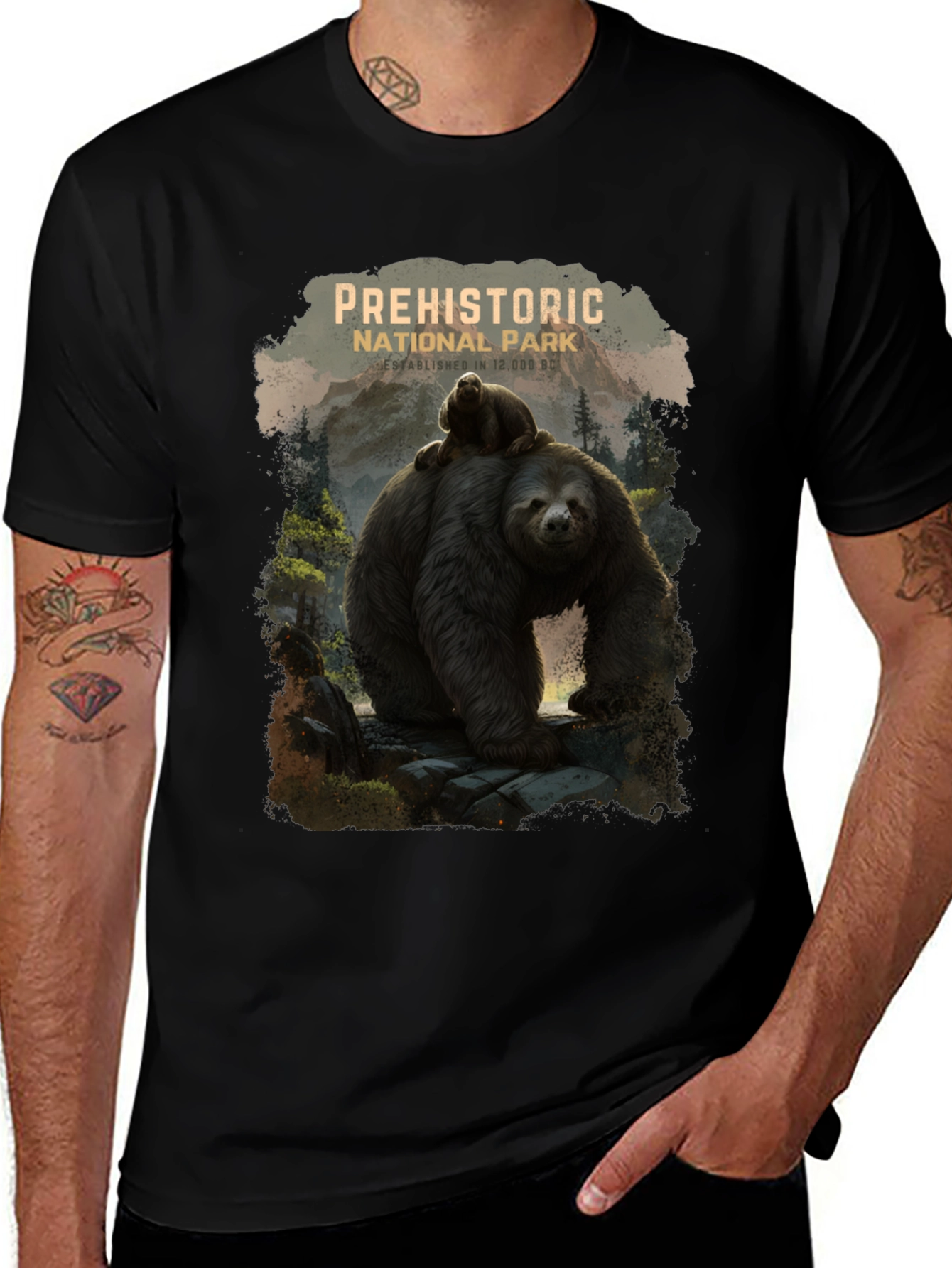 Prehistoric National Park Bear Graphic Tee