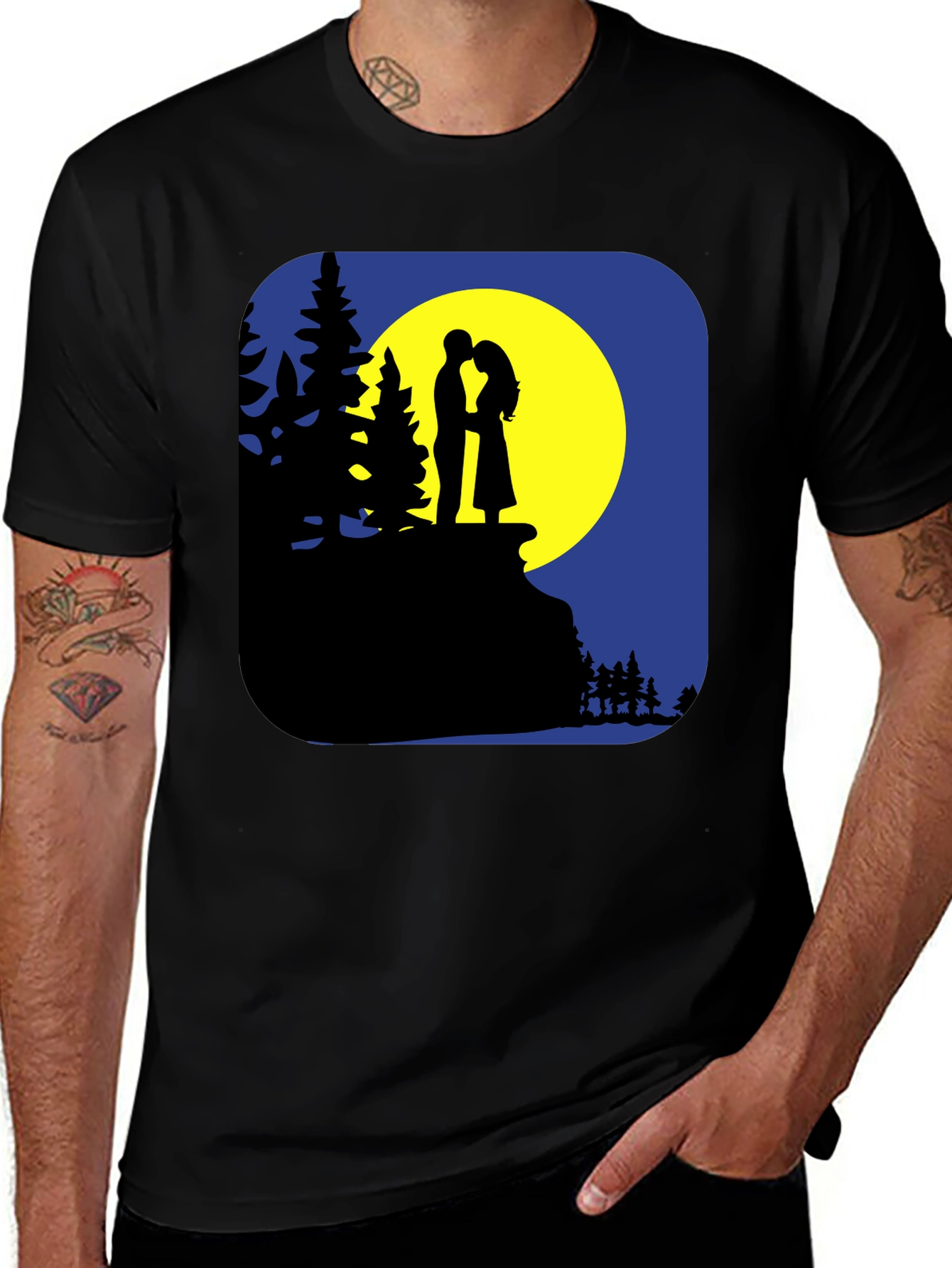 Variant 17 of Romantic Moonlit Silhouette T-Shirt
