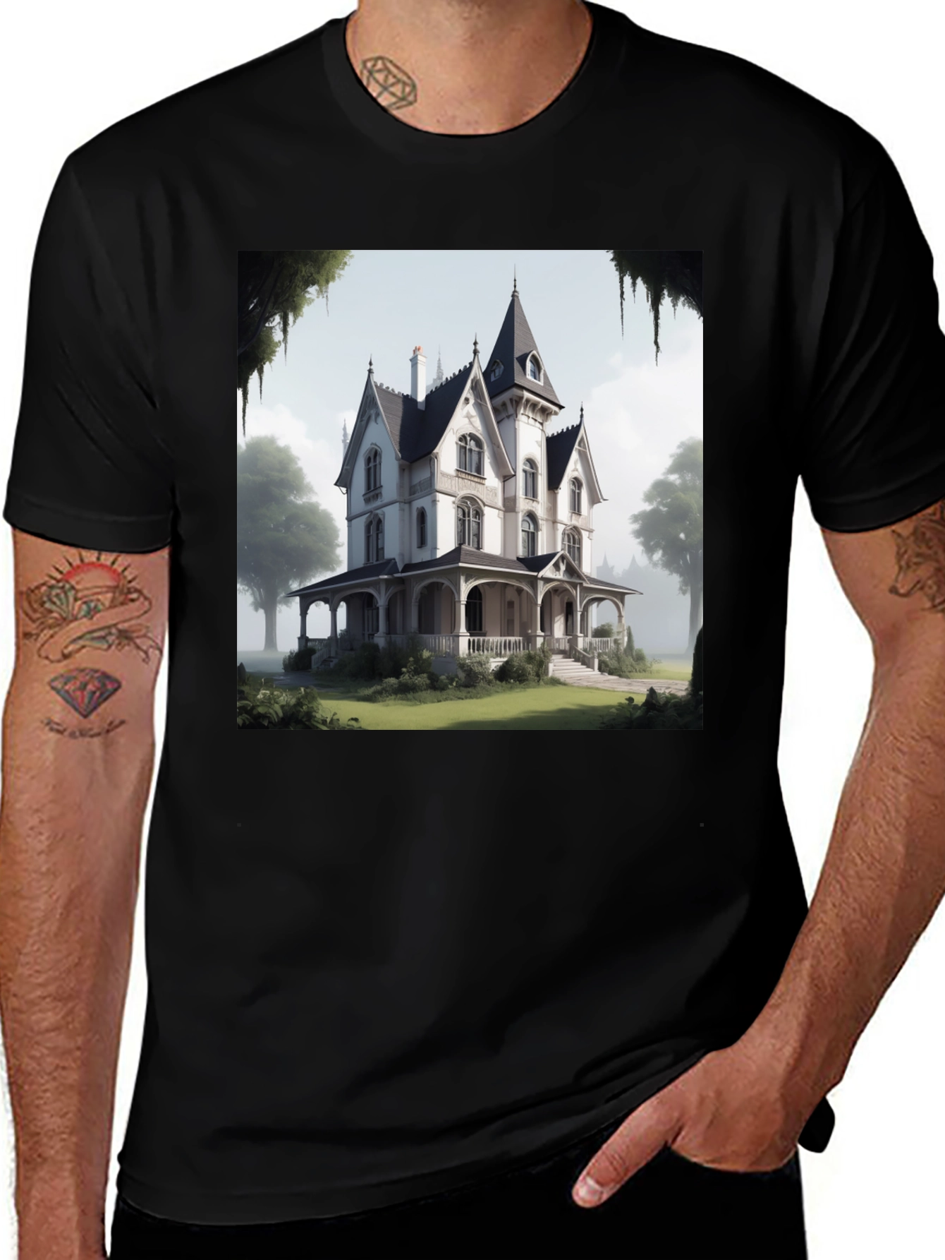 Variant 21 of Victorian House Graphic Tee - Classic Architecture Design