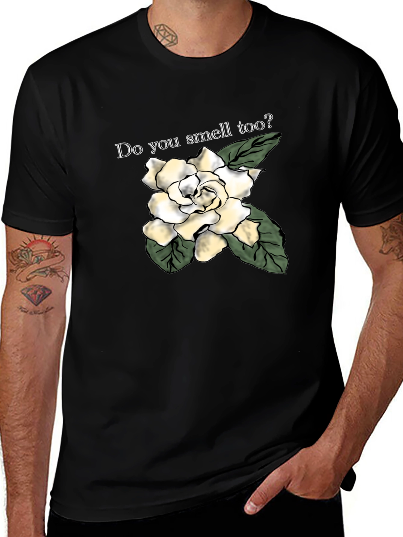 Variant 12 of Floral Scent T-Shirt: Do You Smell Too? Gardenia Tee