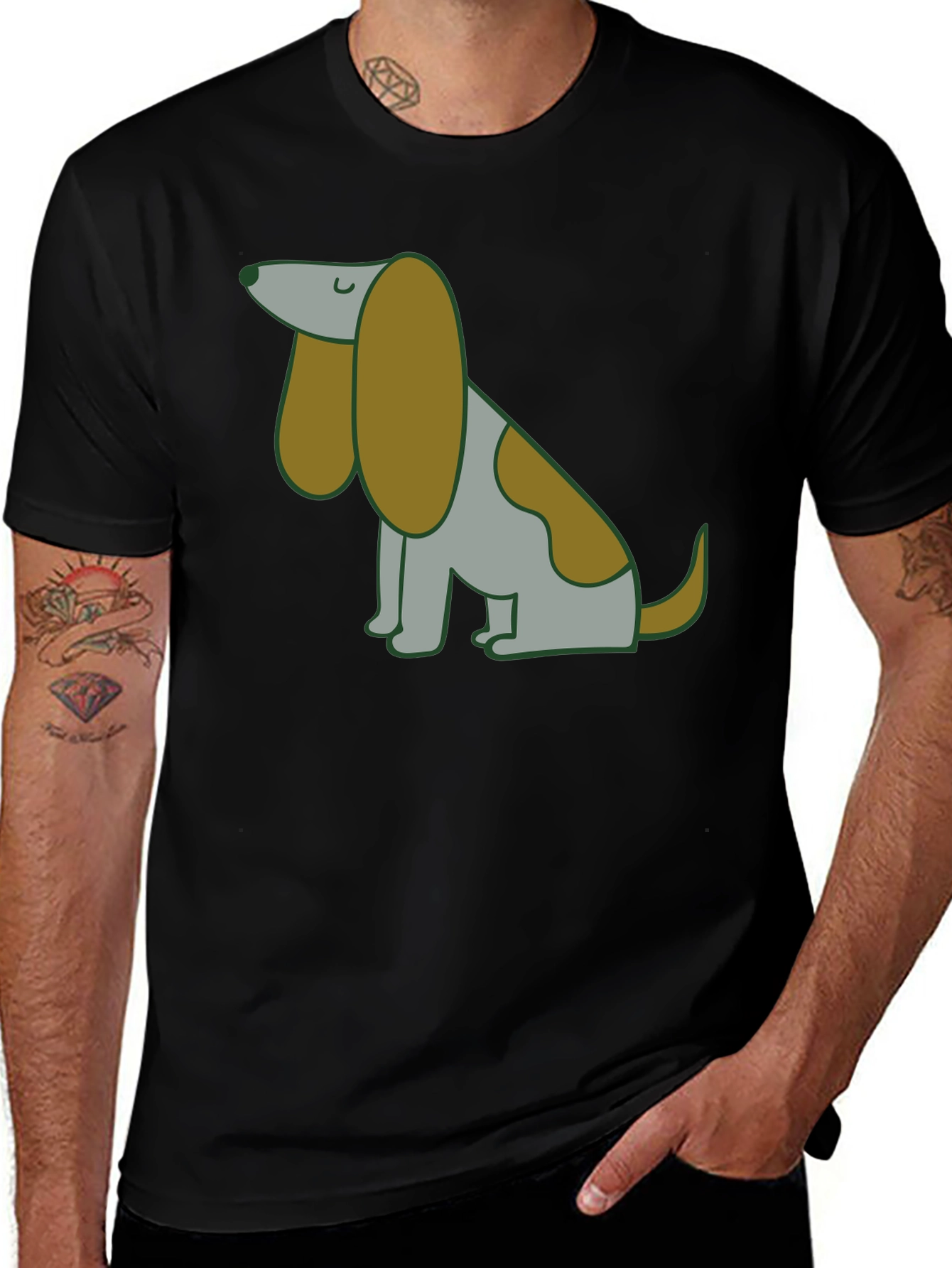 Variant 10 of Cute Cartoon Dog Graphic T-Shirt