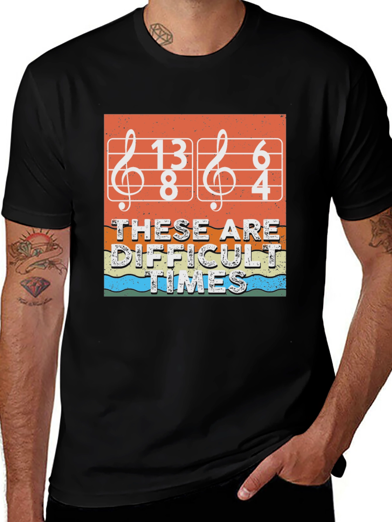 Variant 7 of Difficult Times Music Humor T-Shirt