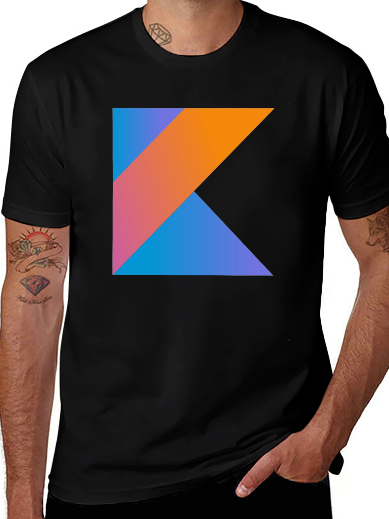Kotlin Logo Black T-Shirt - Coding Geek Apparel