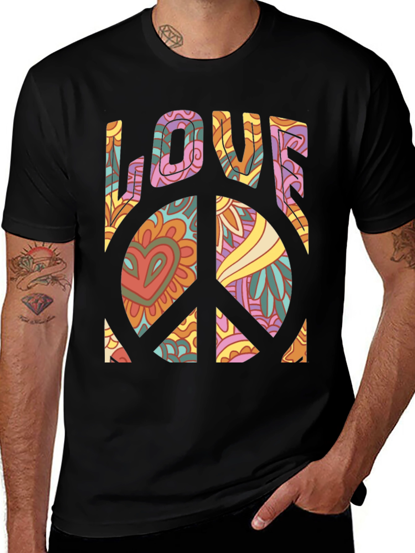 Variant 24 of Retro Love Peace Sign Graphic Tee