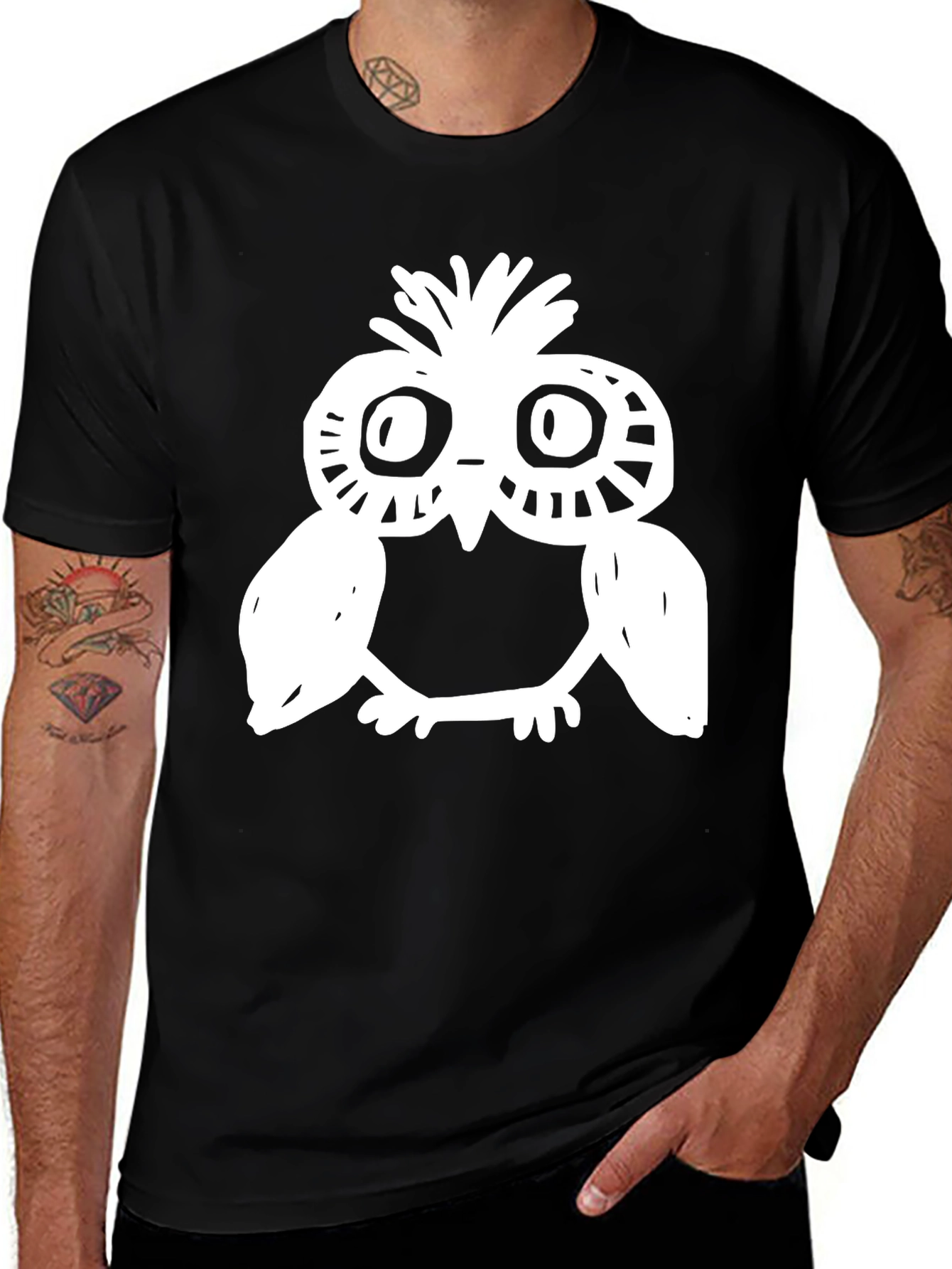 Variant 15 of Owl Graphic Black T-Shirt