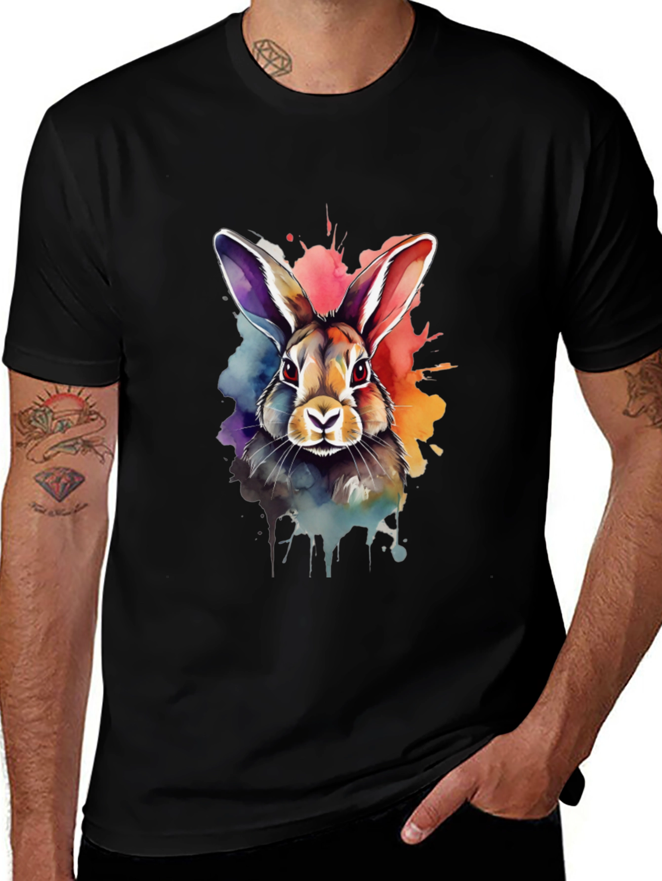 Variant 18 of Rabbit Watercolor Graphic Tee