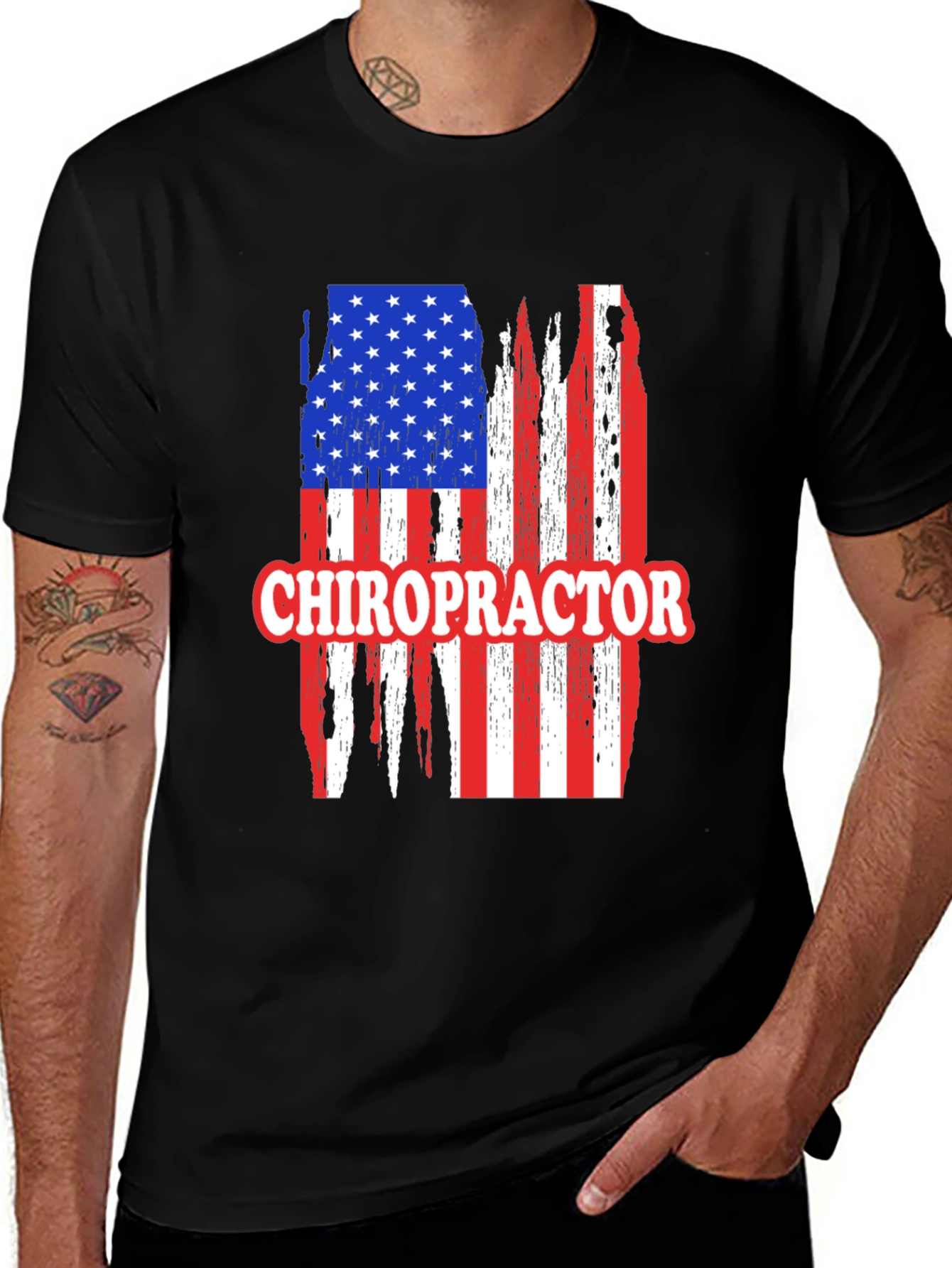 Variant 6 of Chiropractor American Flag T-Shirt