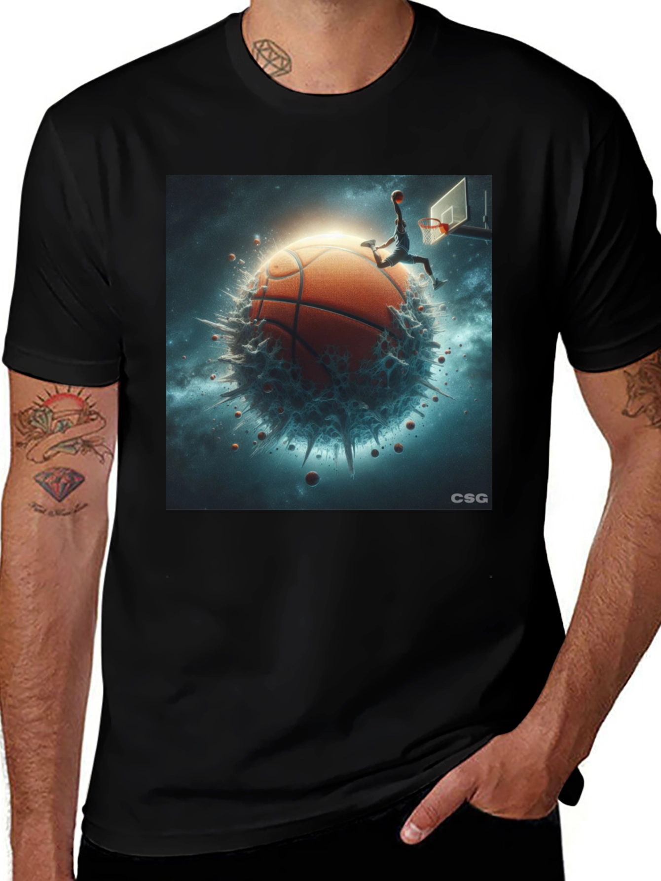 Variant 30 of Basketball Planet Graphic T-Shirt