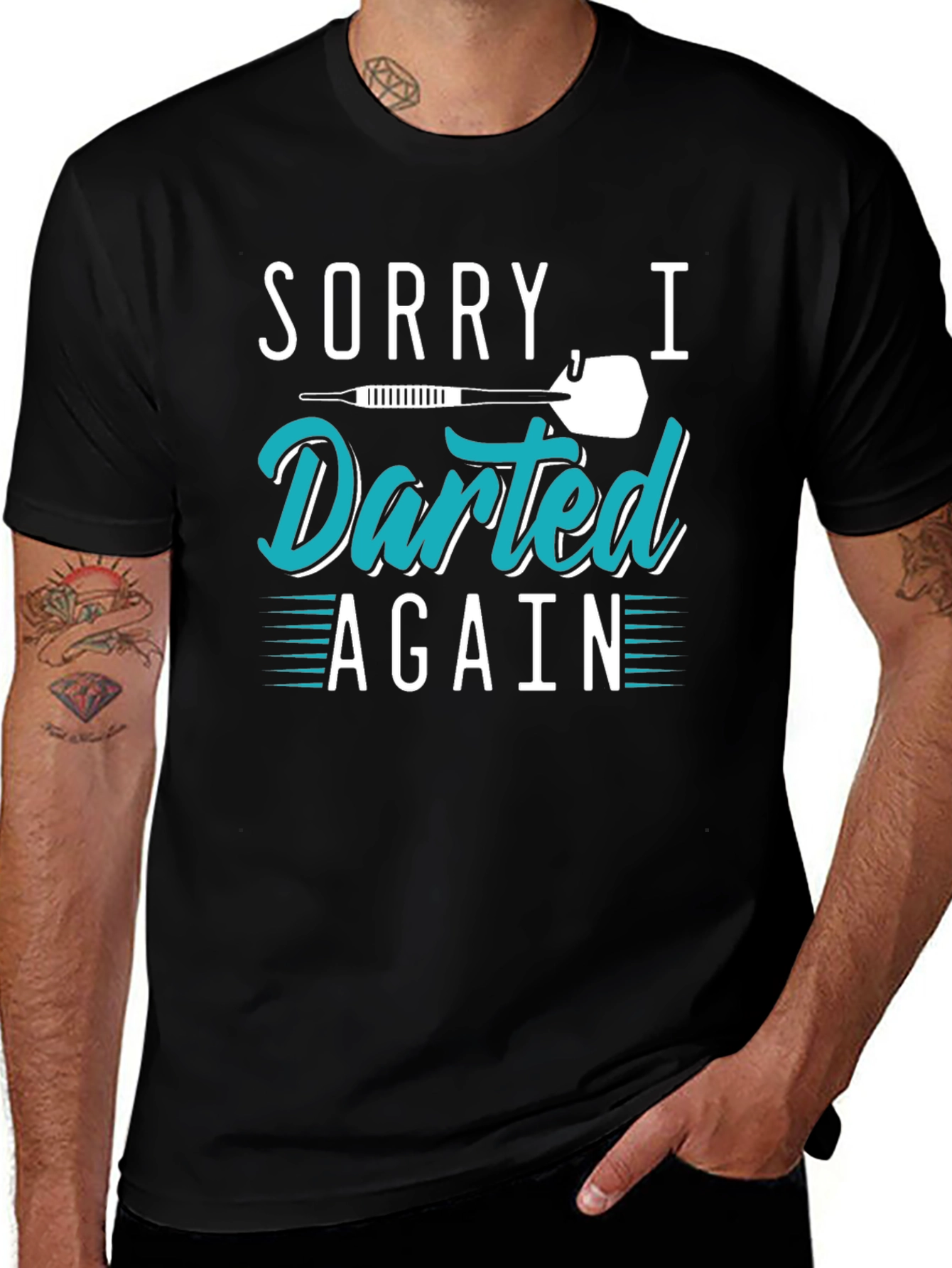 Variant 16 of Sorry I Darted Again Black T-Shirt