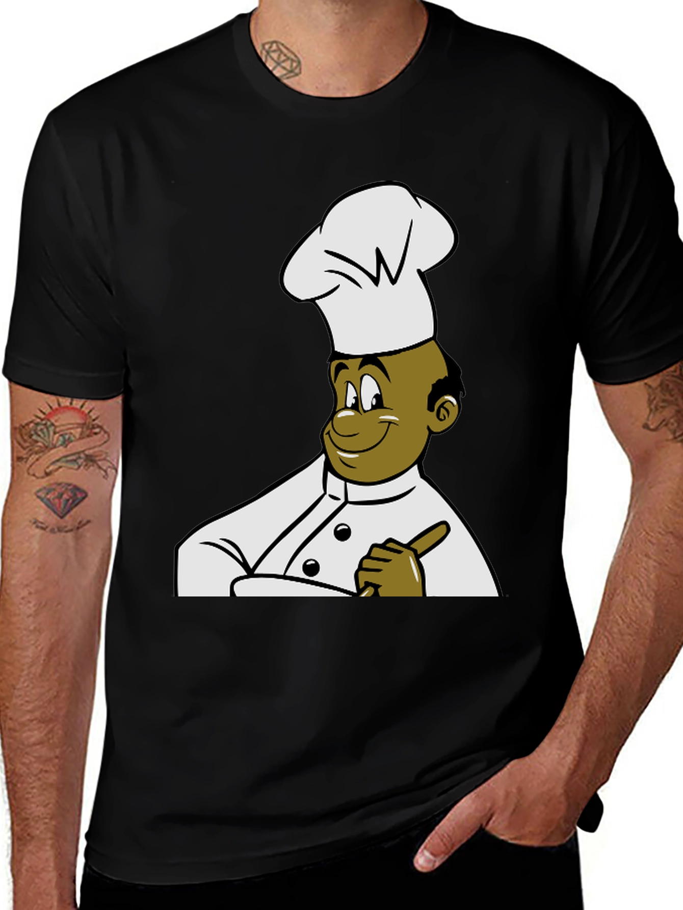 Variant 20 of Chef Cartoon Graphic Tee - Black T-Shirt