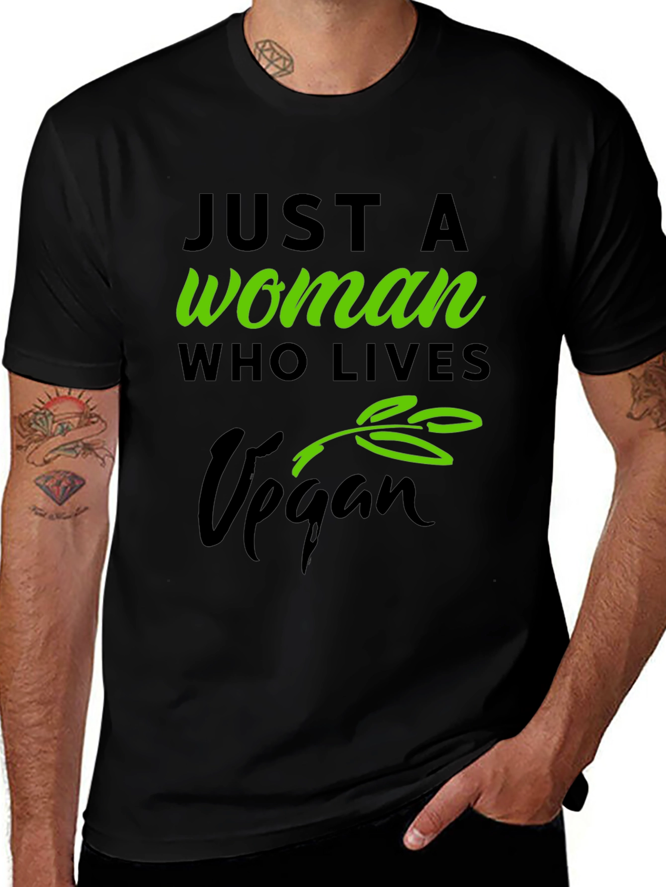 Variant 15 of Vegan Woman's T-Shirt - Black