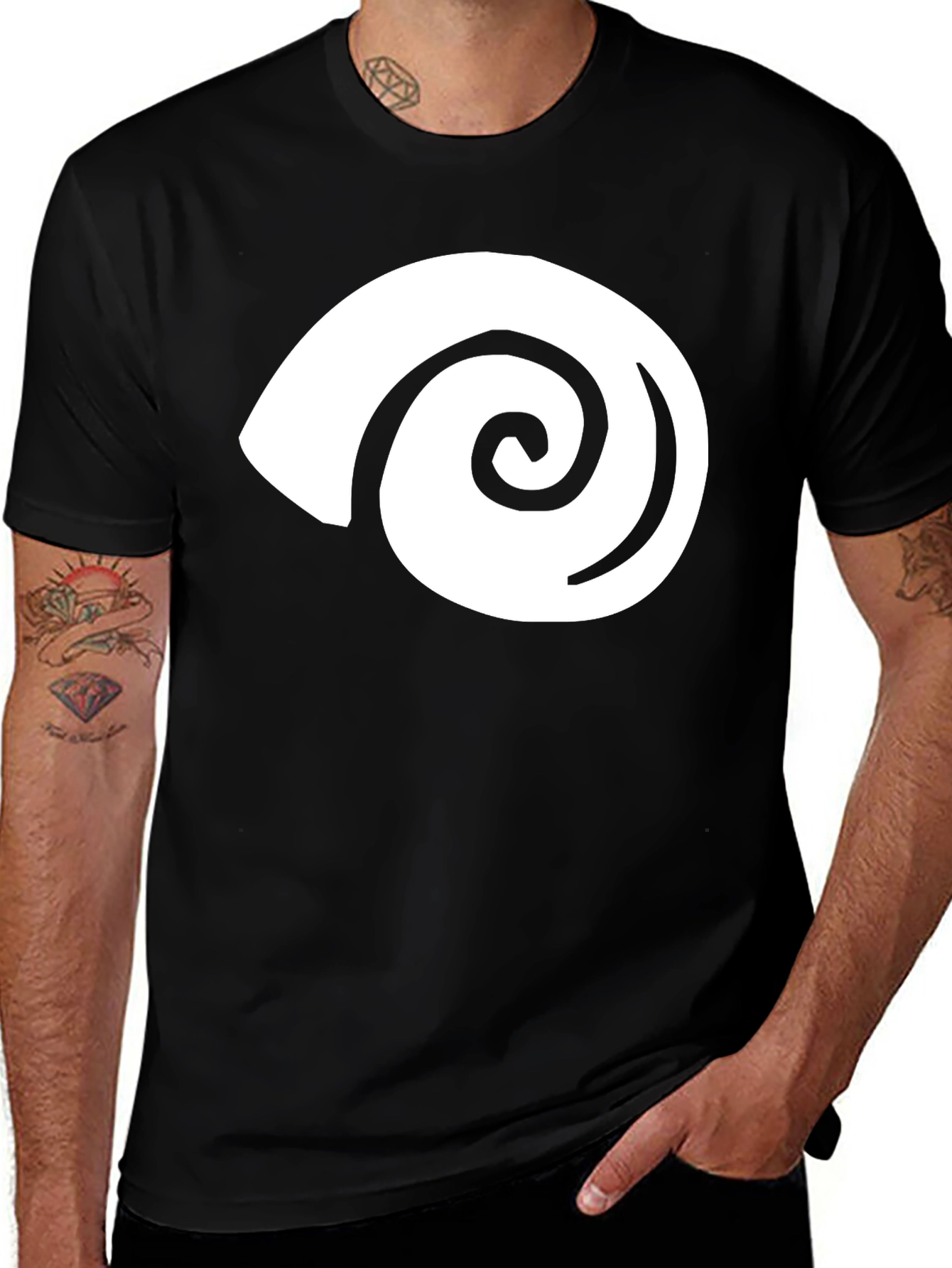 Variant 13 of Spiral Shell Graphic Tee - Comfort Fit Black T-Shirt