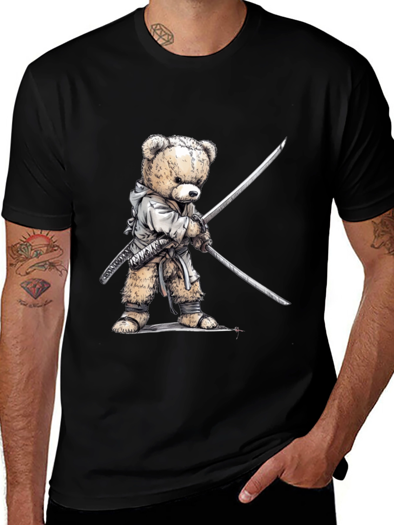 Samurai Bear T-Shirt - Soft Cotton Tee