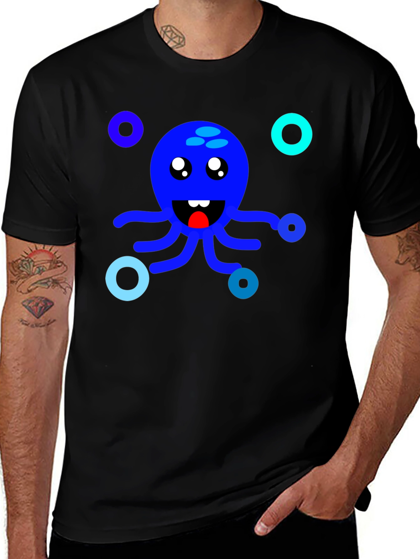 Variant 22 of Cute Blue Octopus Graphic T-Shirt
