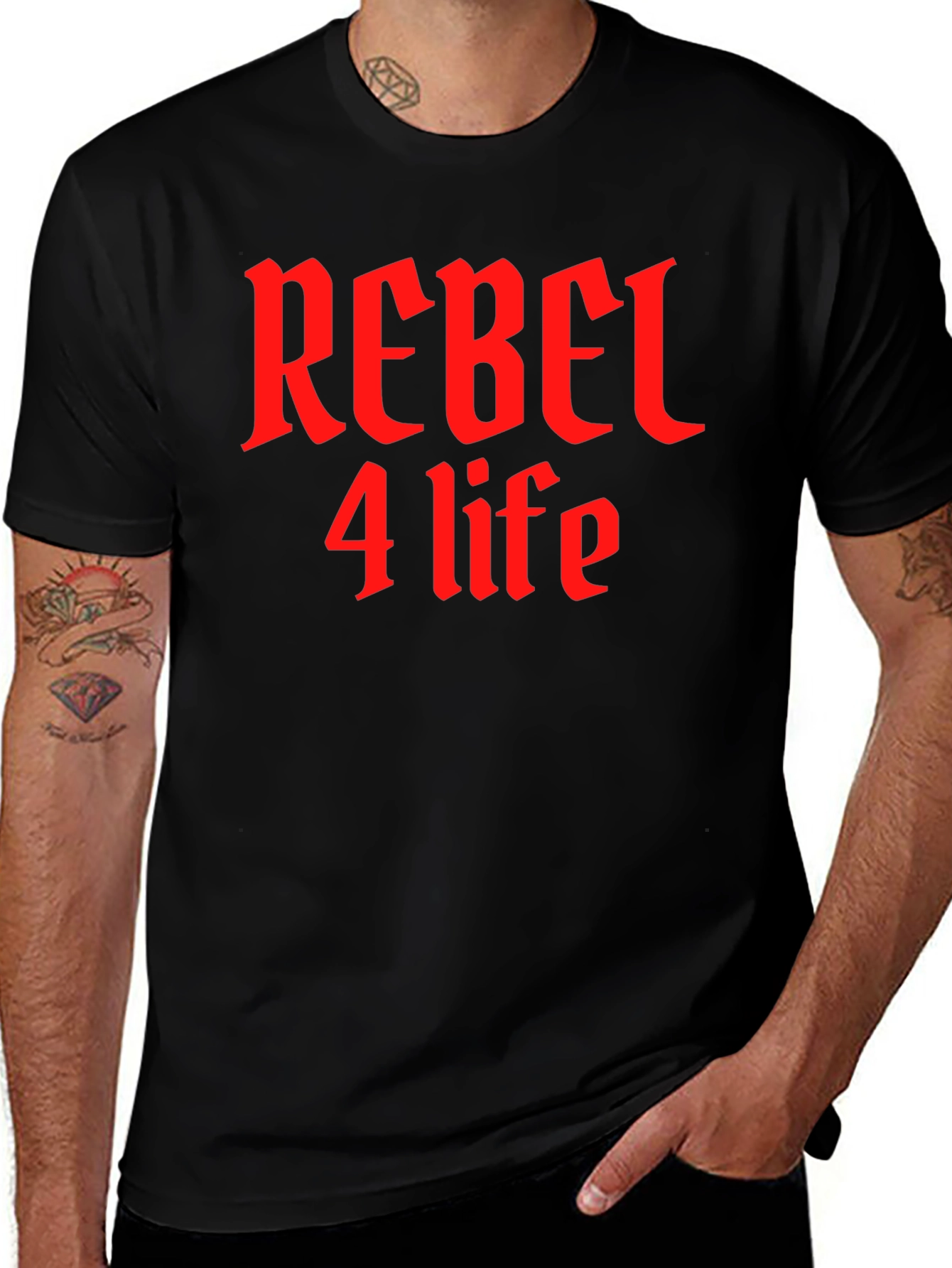 Variant 19 of Rebel 4 Life Black T-Shirt - Edgy Style