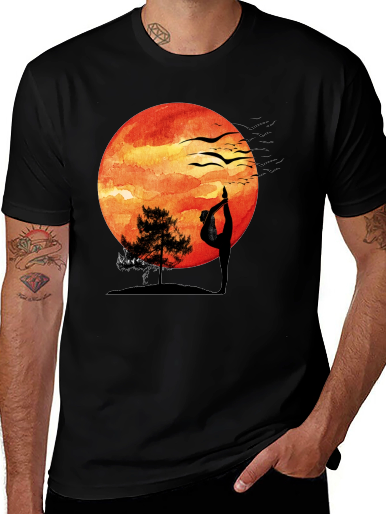 Variant 21 of Yoga Sunset T-Shirt - Meditative Nature Design