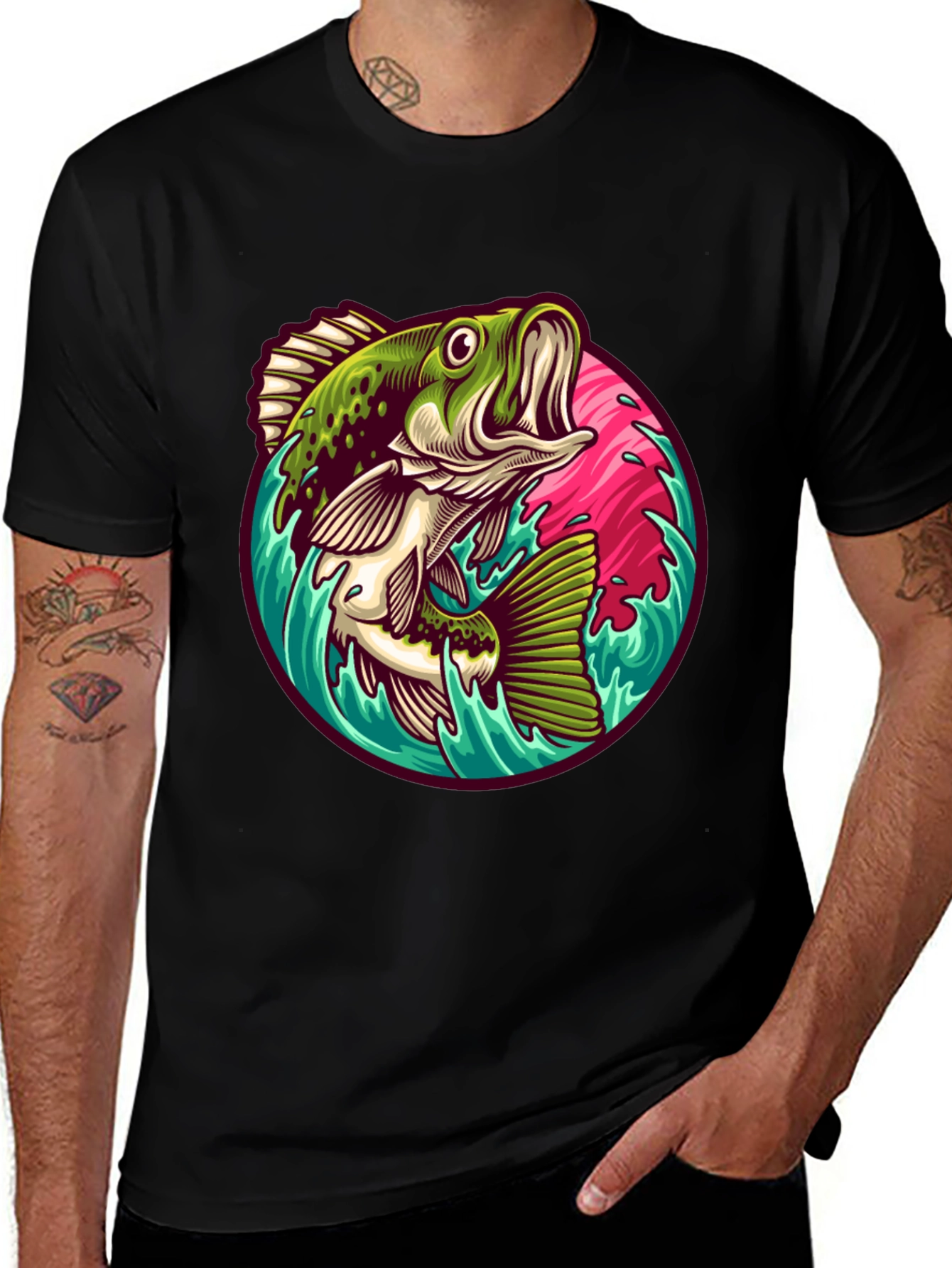Variant 4 of Bass Fishing T-Shirt - Graphic Tee for Anglers
