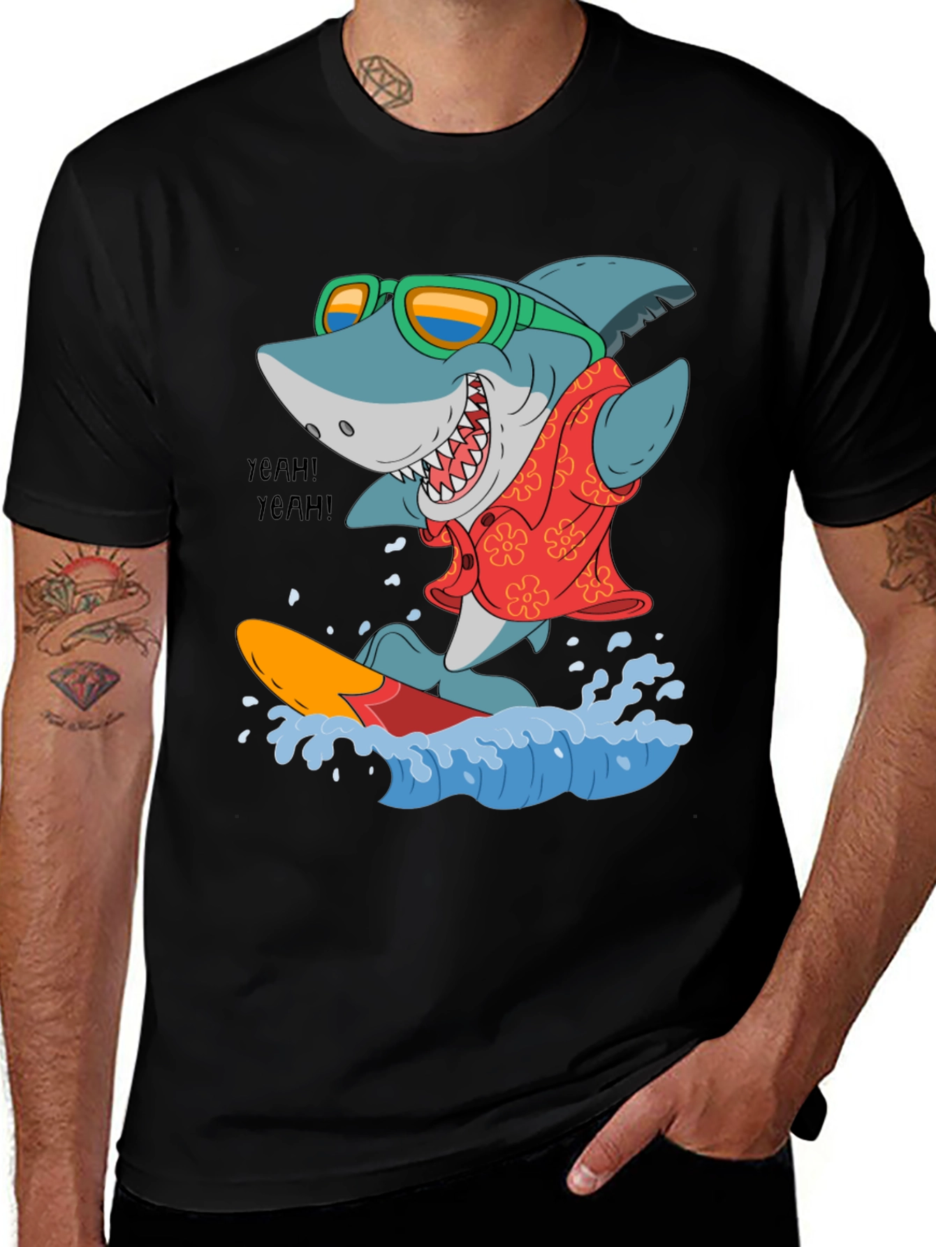 Variant 22 of Surfing Shark T-Shirt - Yeah!