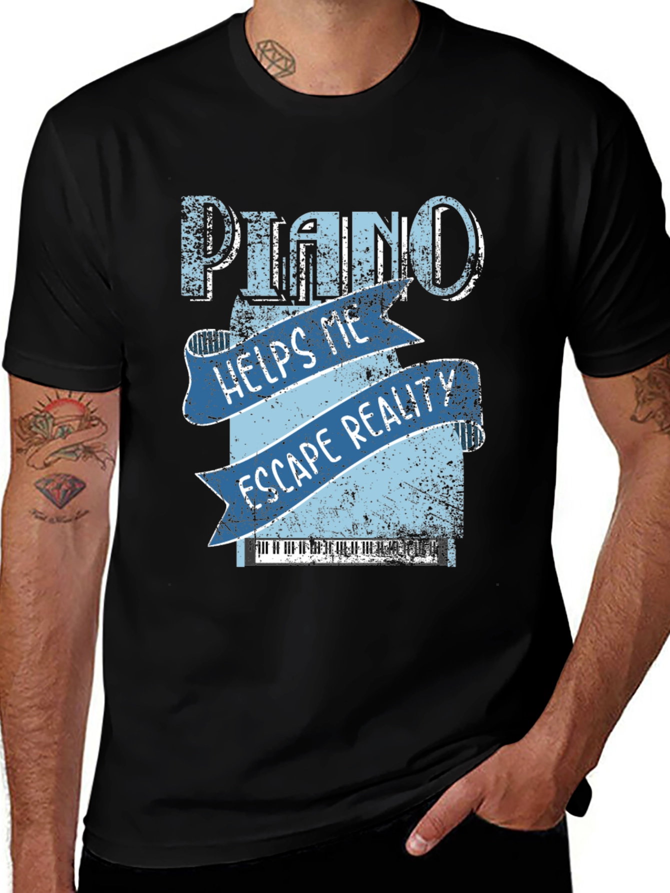 Variant 7 of Piano Helps Me Escape Reality T-Shirt