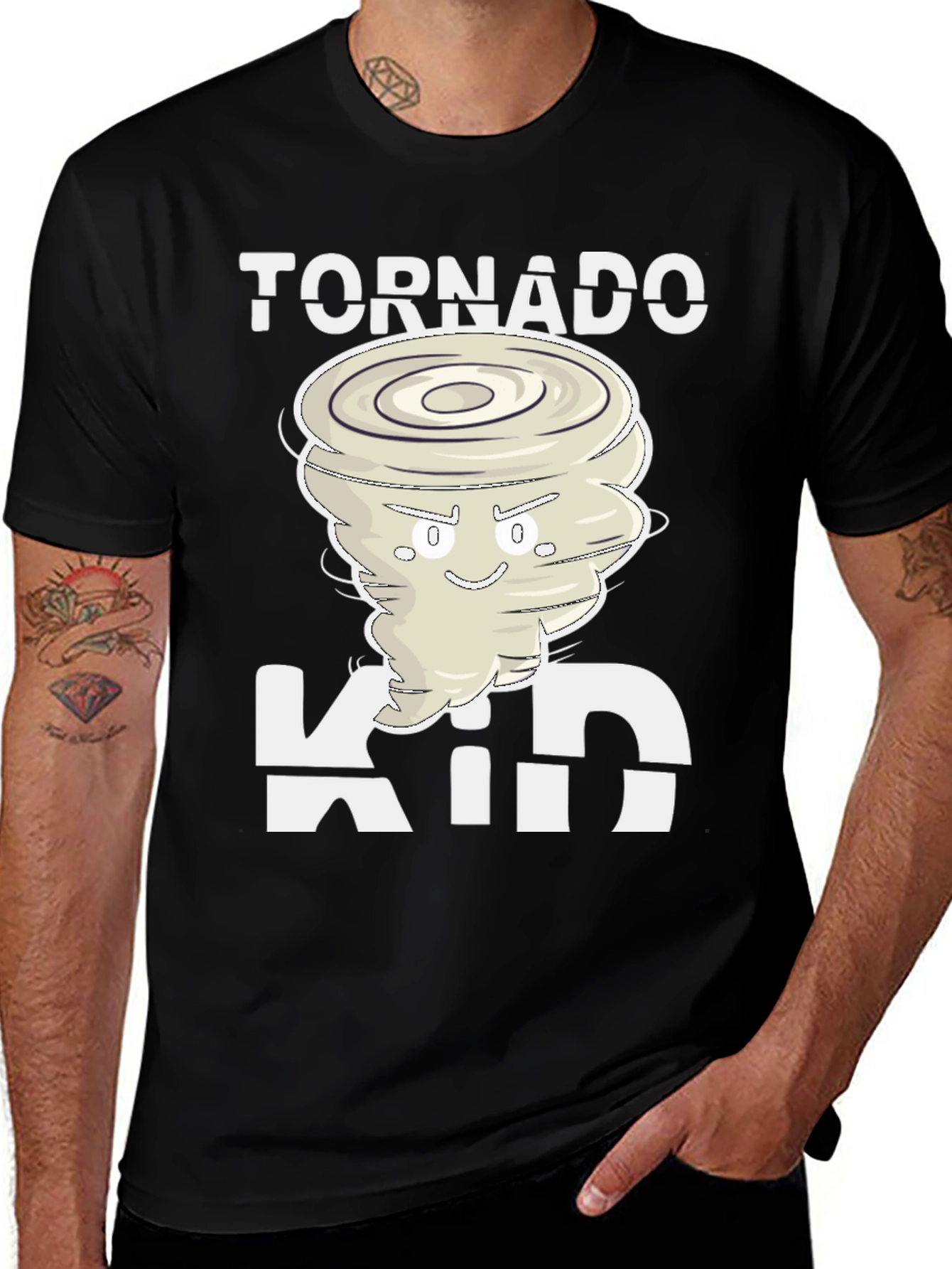 Variant 30 of Tornado Kid Graphic Tee - Black Cotton T-Shirt