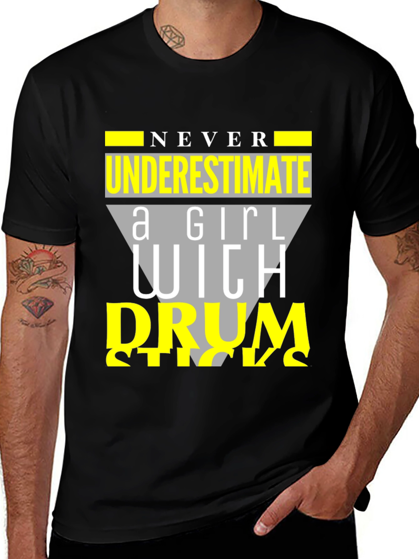 Variant 28 of Never Underestimate A Girl With Drum Sticks T-Shirt